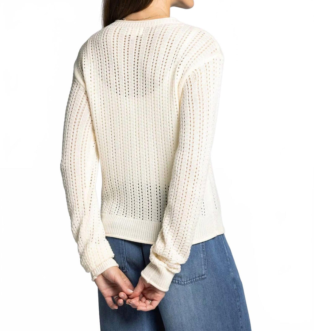 Joan Knit Sweater In Bone White