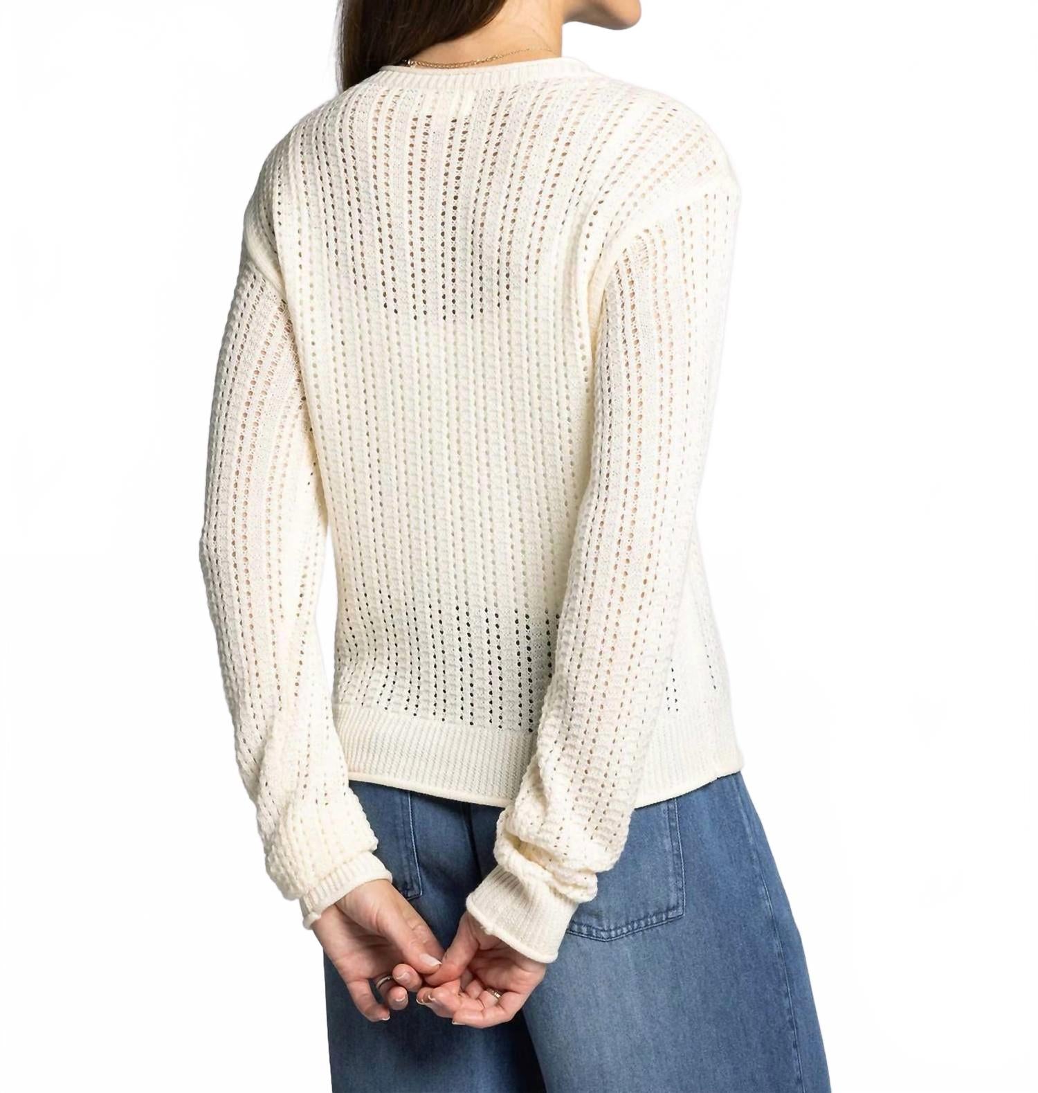 Joan Knit Sweater In Bone White