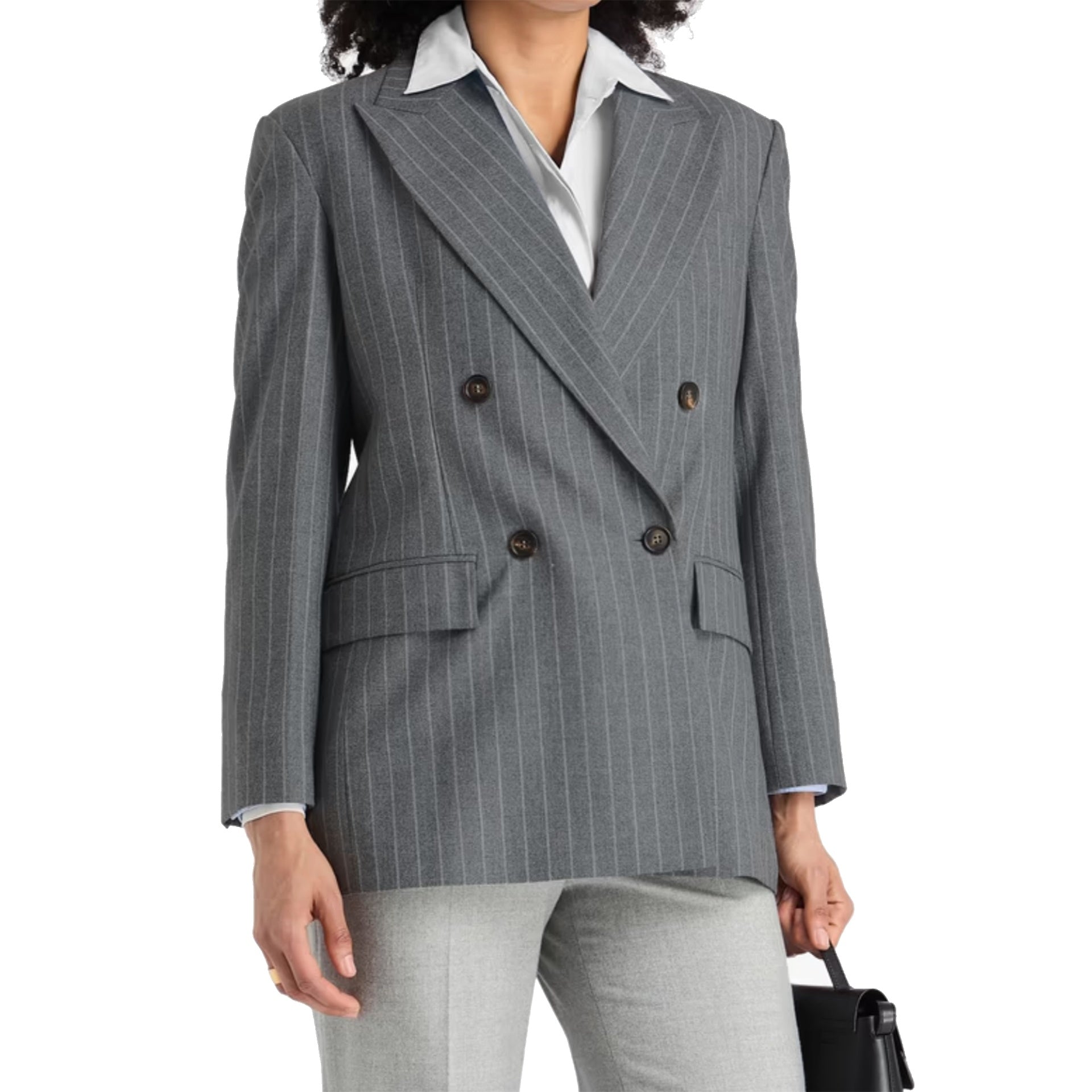 Brunello Cucinelli Pinstriped Wool Blazer Women