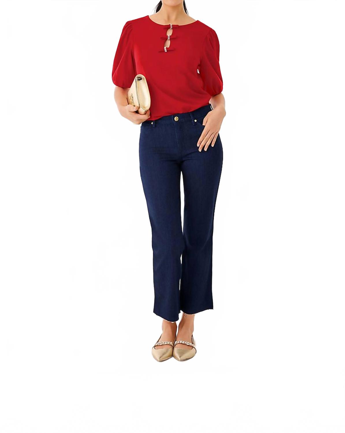 Lindessa High Rise Crop Jeans In Dark Wash