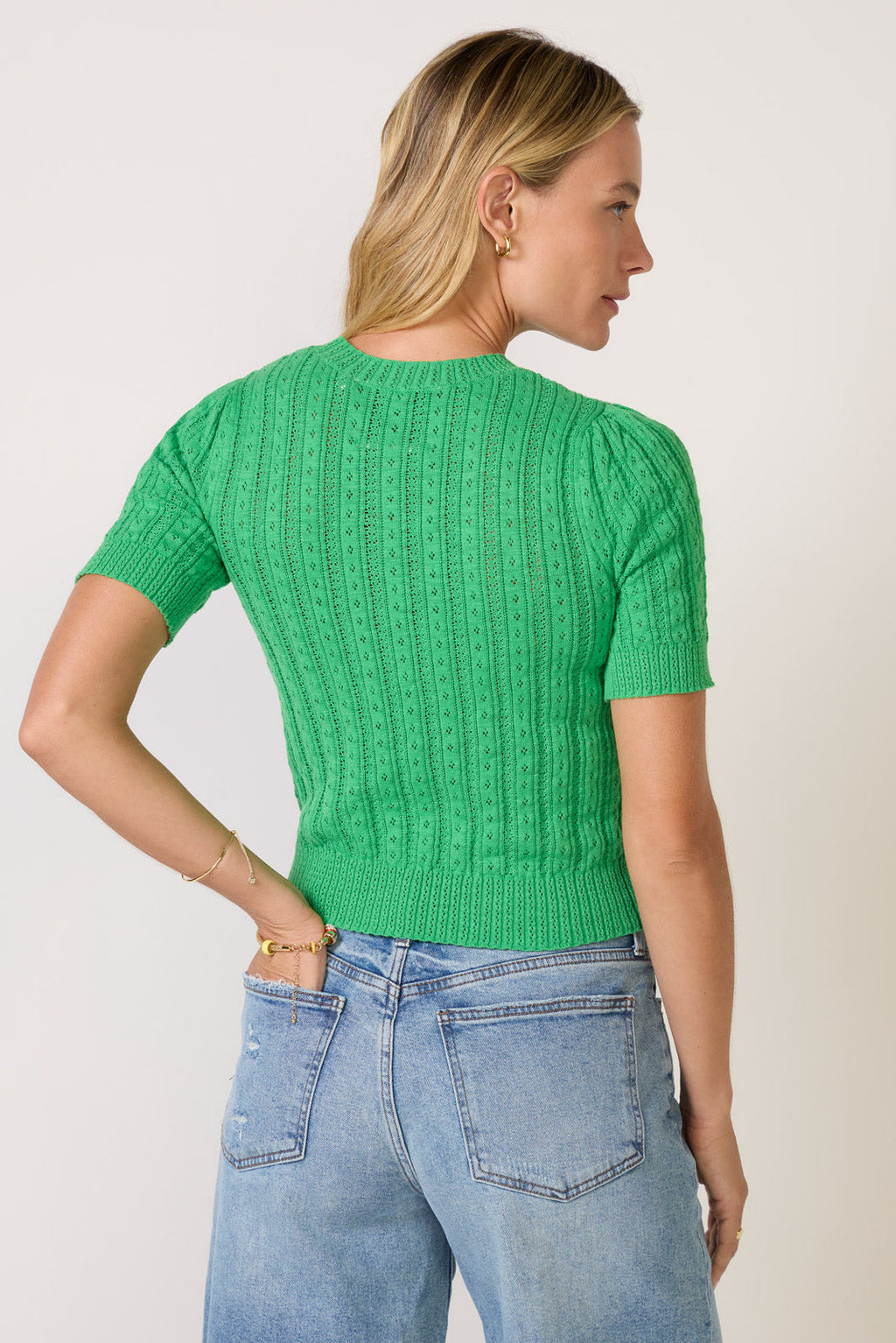 Women's Arden Pointelle Puff Sleeve Pullover