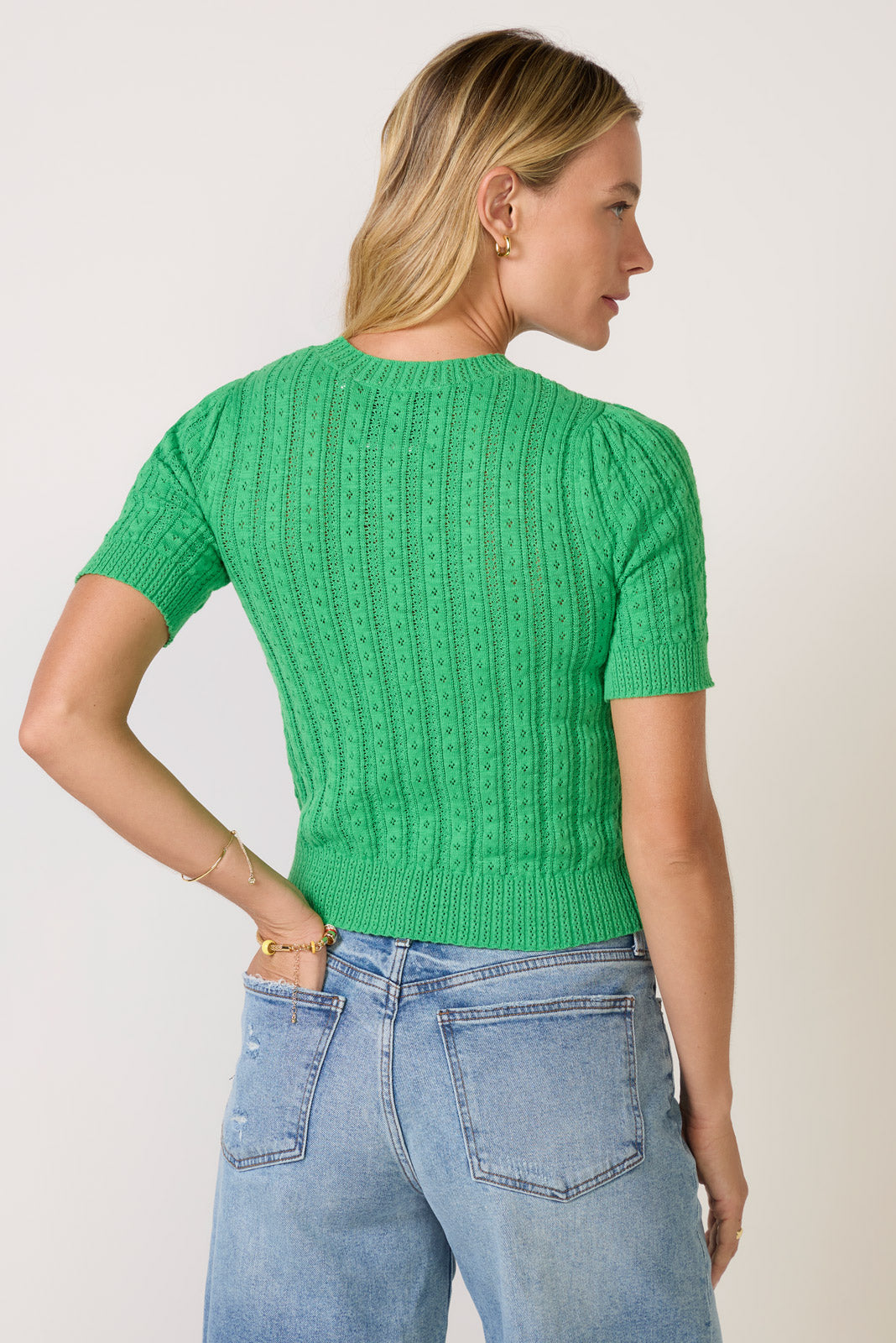 Women's Arden Pointelle Puff Sleeve Pullover