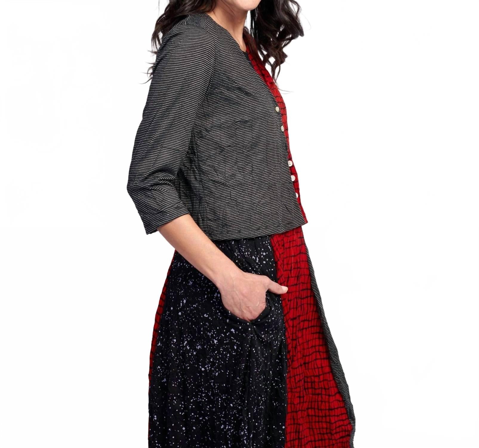 Capricorn Crop Cardigan In Red
