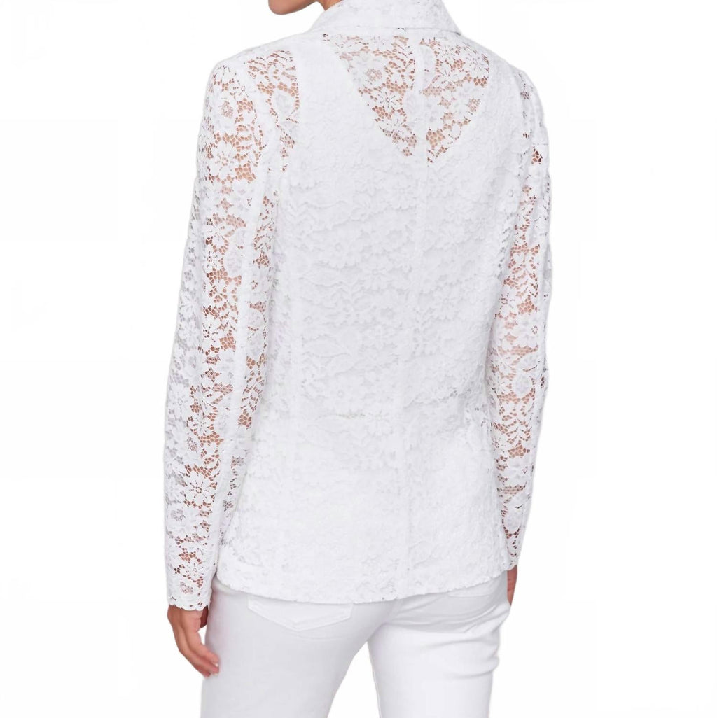 Lace Blazer In White