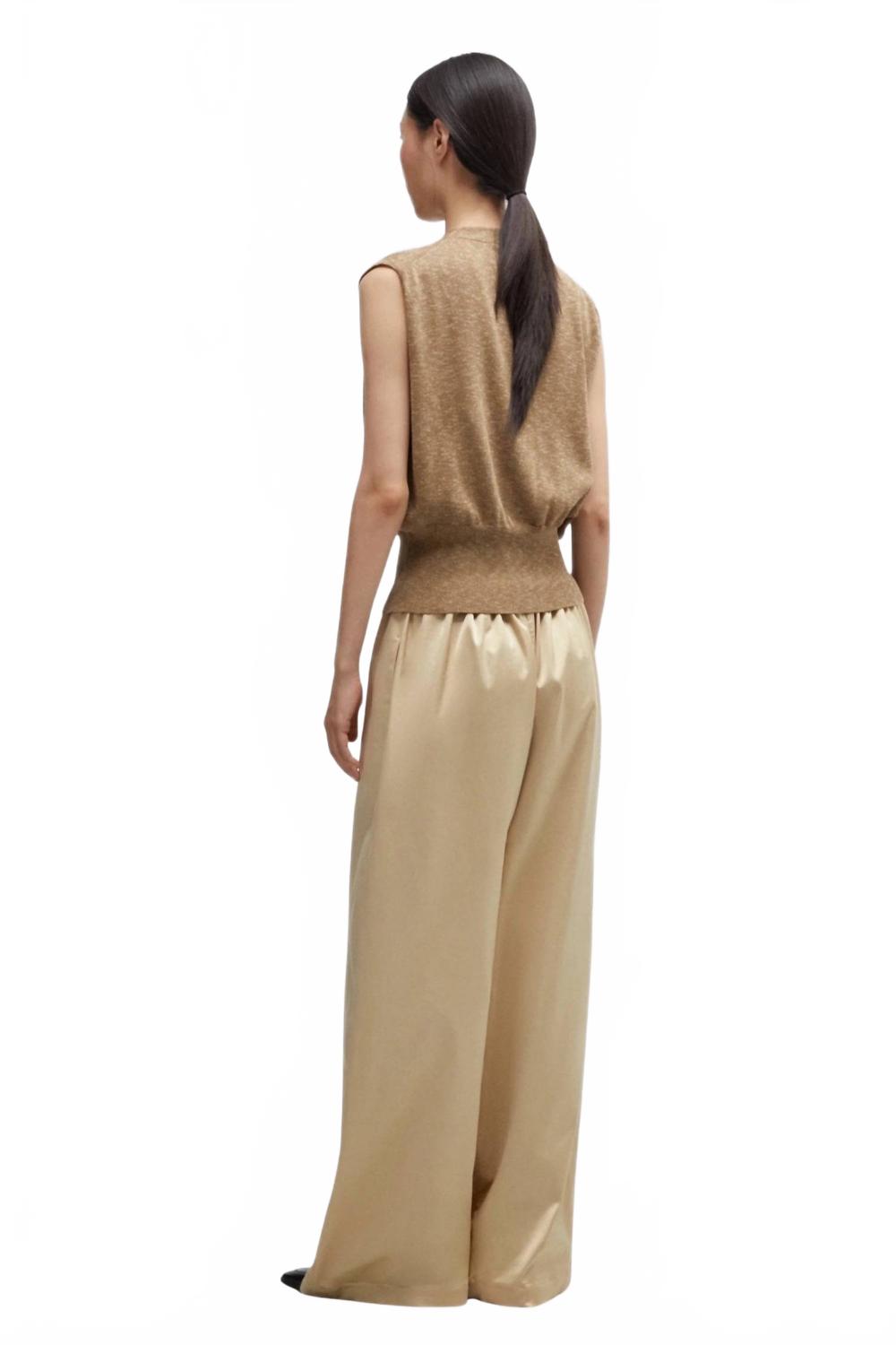 Flecked Cotton Waistcoat In Copal