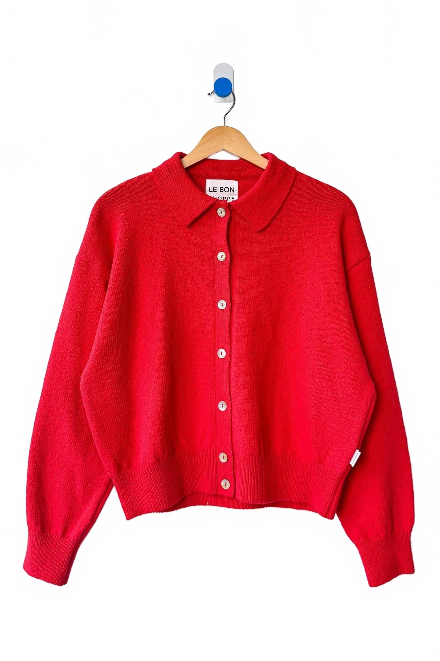 The Club Cardigan In Chili