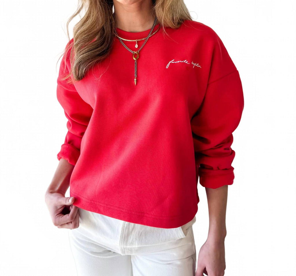 Signature Chest Logo Sweatshirt In Red