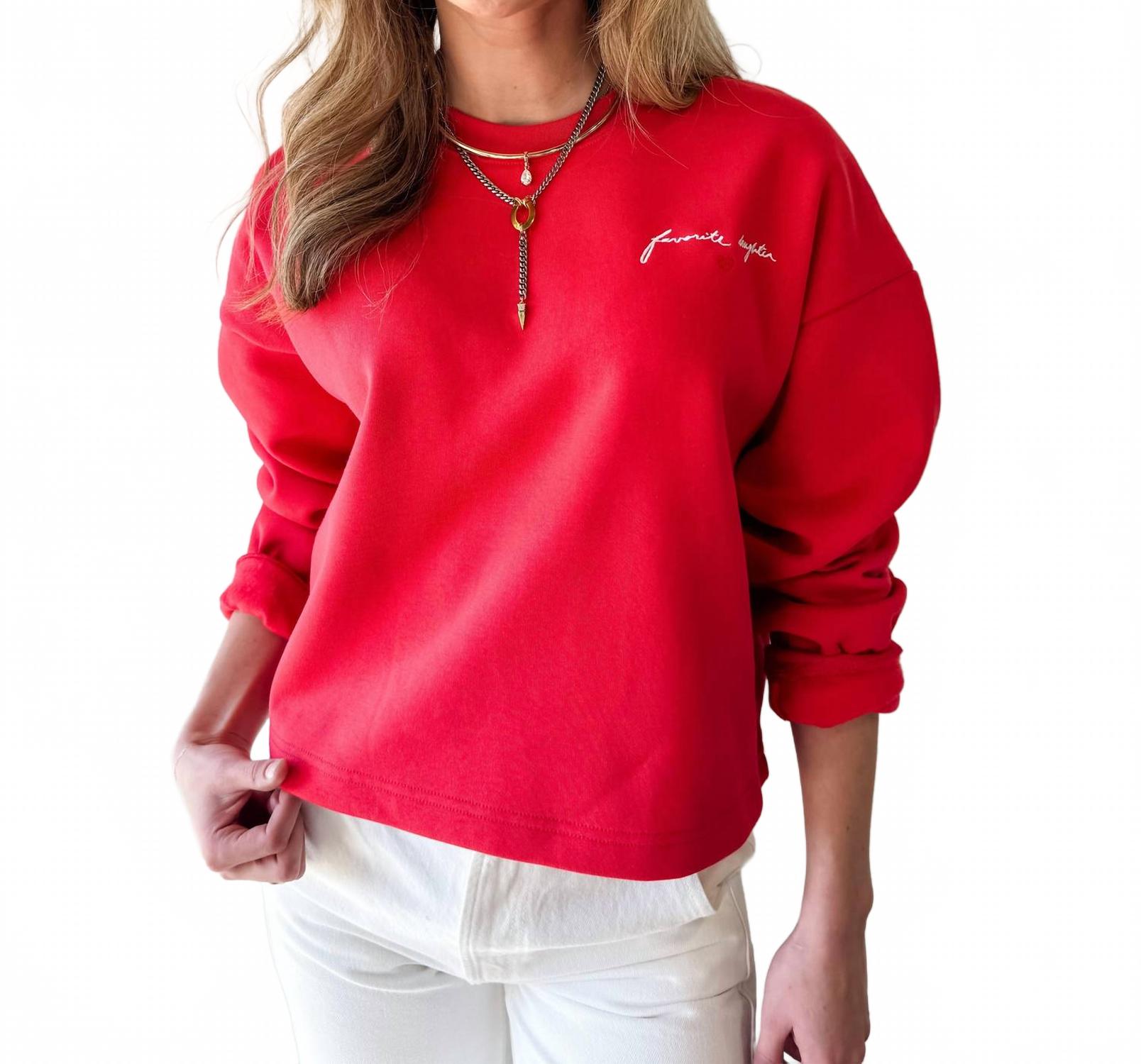 Signature Chest Logo Sweatshirt In Red