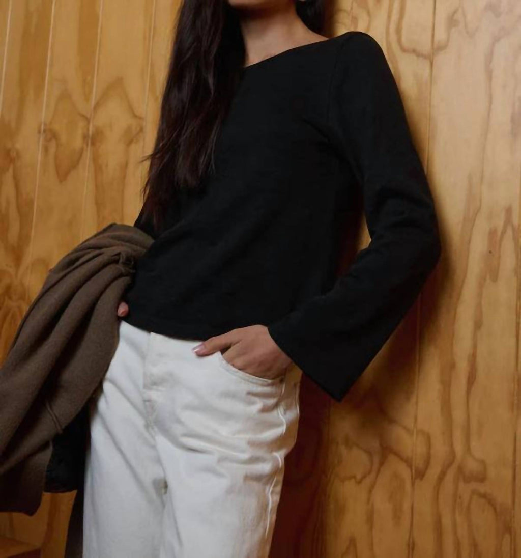 Tavin Tie Back Top In Jet Black