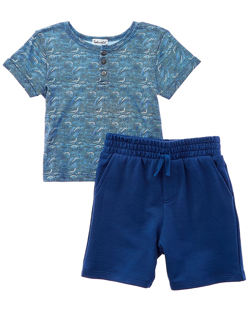 Splendid 2pc Retro Wave Shirt & Short Set