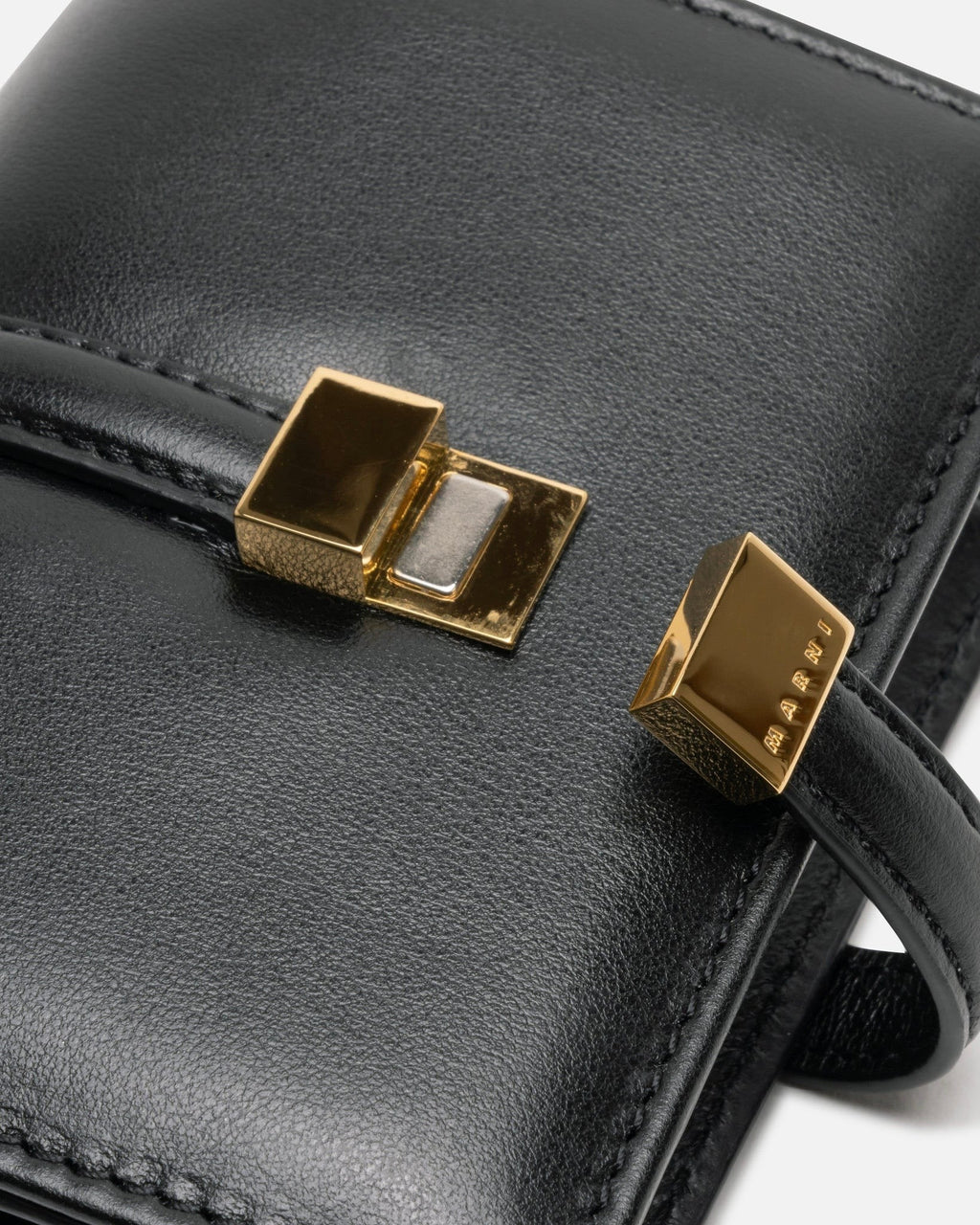 Marni Prisma Billfold Leather Wallet - Black