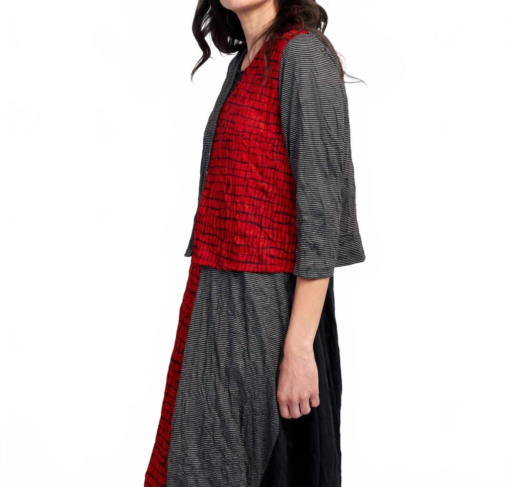Capricorn Crop Cardigan In Red