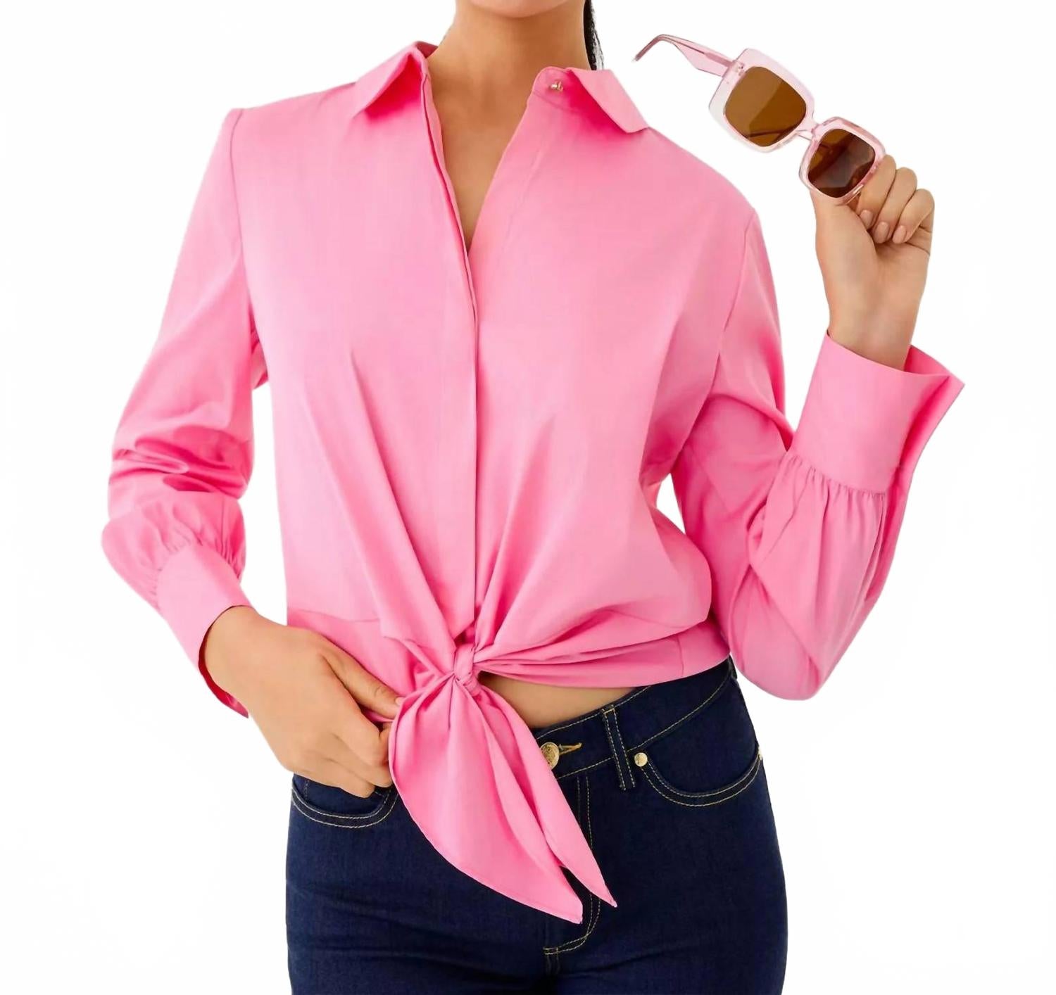 Tie Lilly Shirt In Confetti Pink