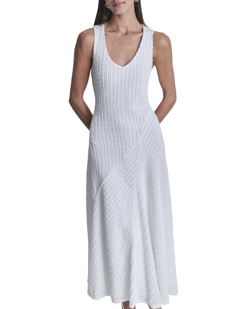 DKNY V Neck Reade Knit Midi Dress