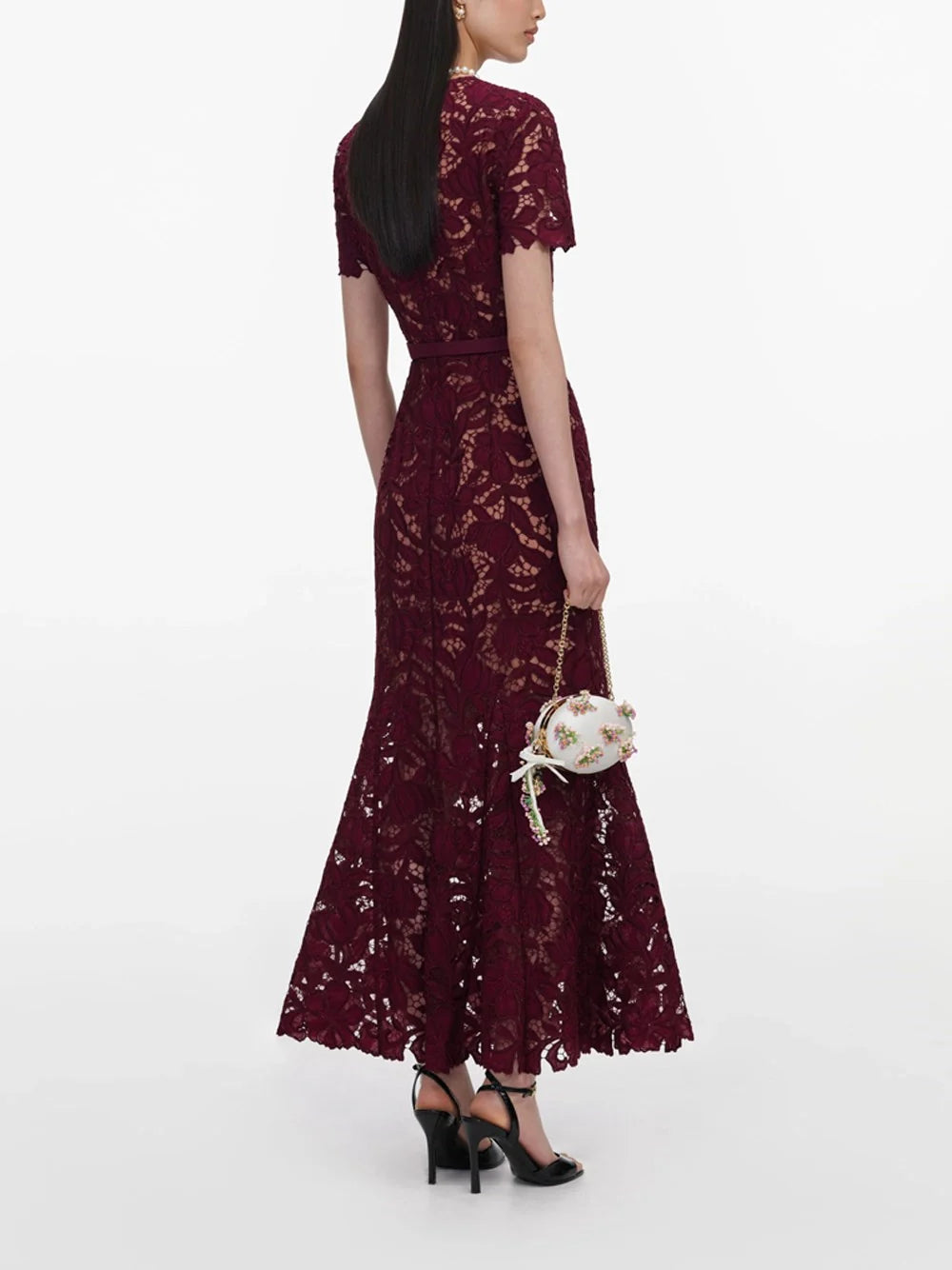 Self-Portrait Women Lace Midi Dress