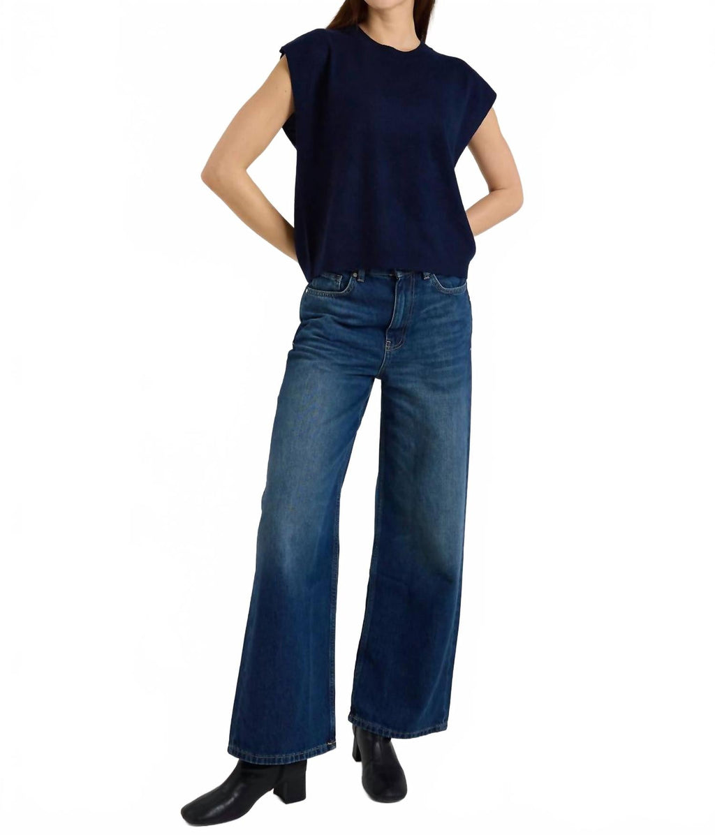 Tabby Cashmere Tank Top In Navy