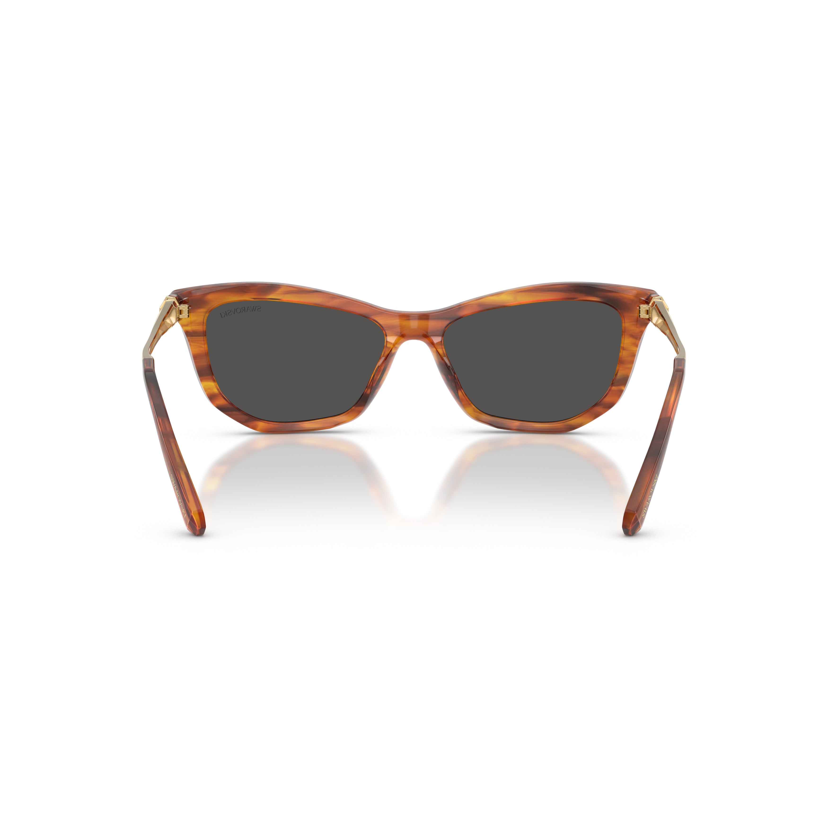 0Sk6057 Rectangular Tortoiseshell Acetate Sunglasses with Gold-tone Temples