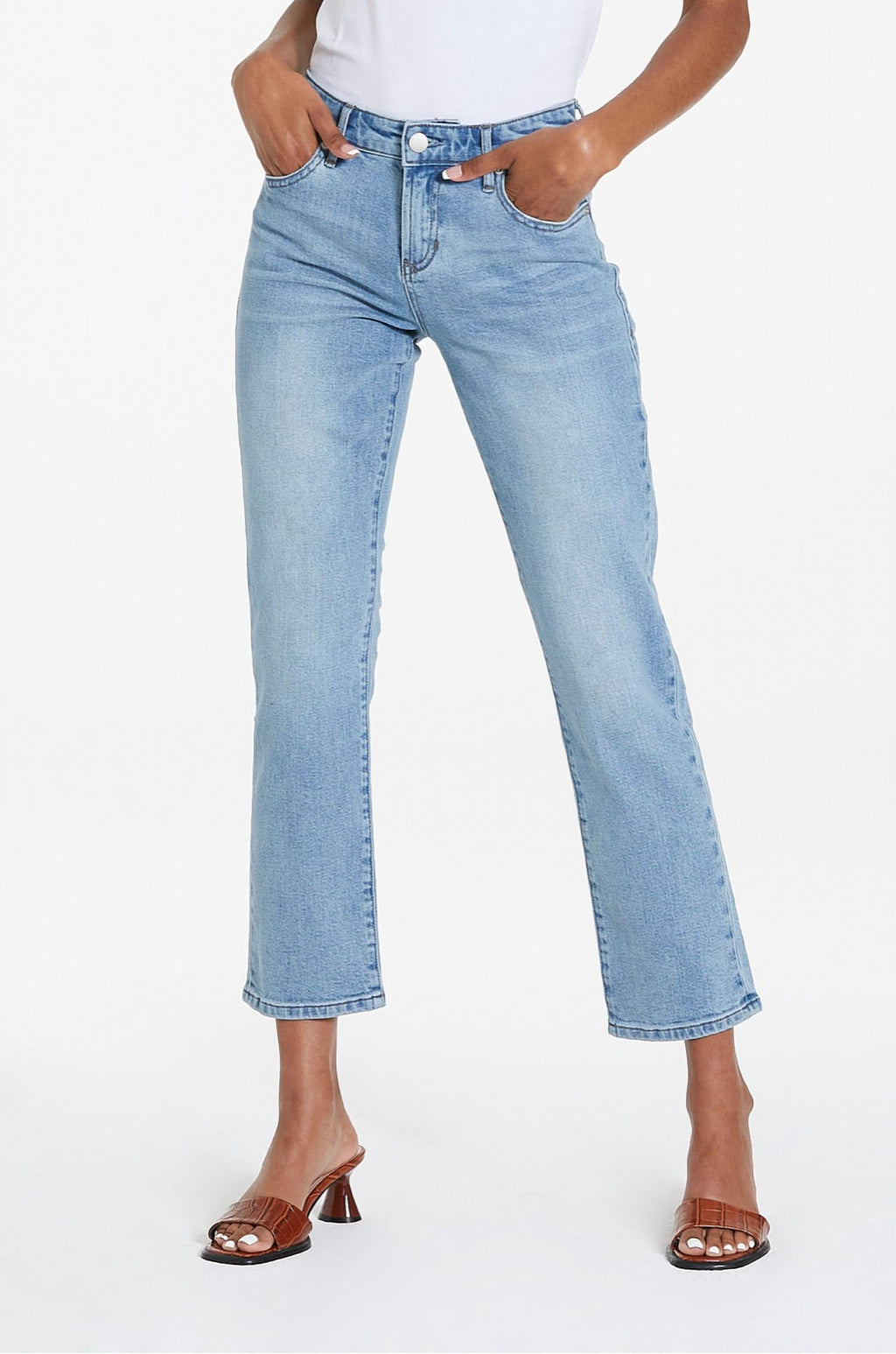 Blaire High Rise Ankle Slim Straight Jean In Urban Bay