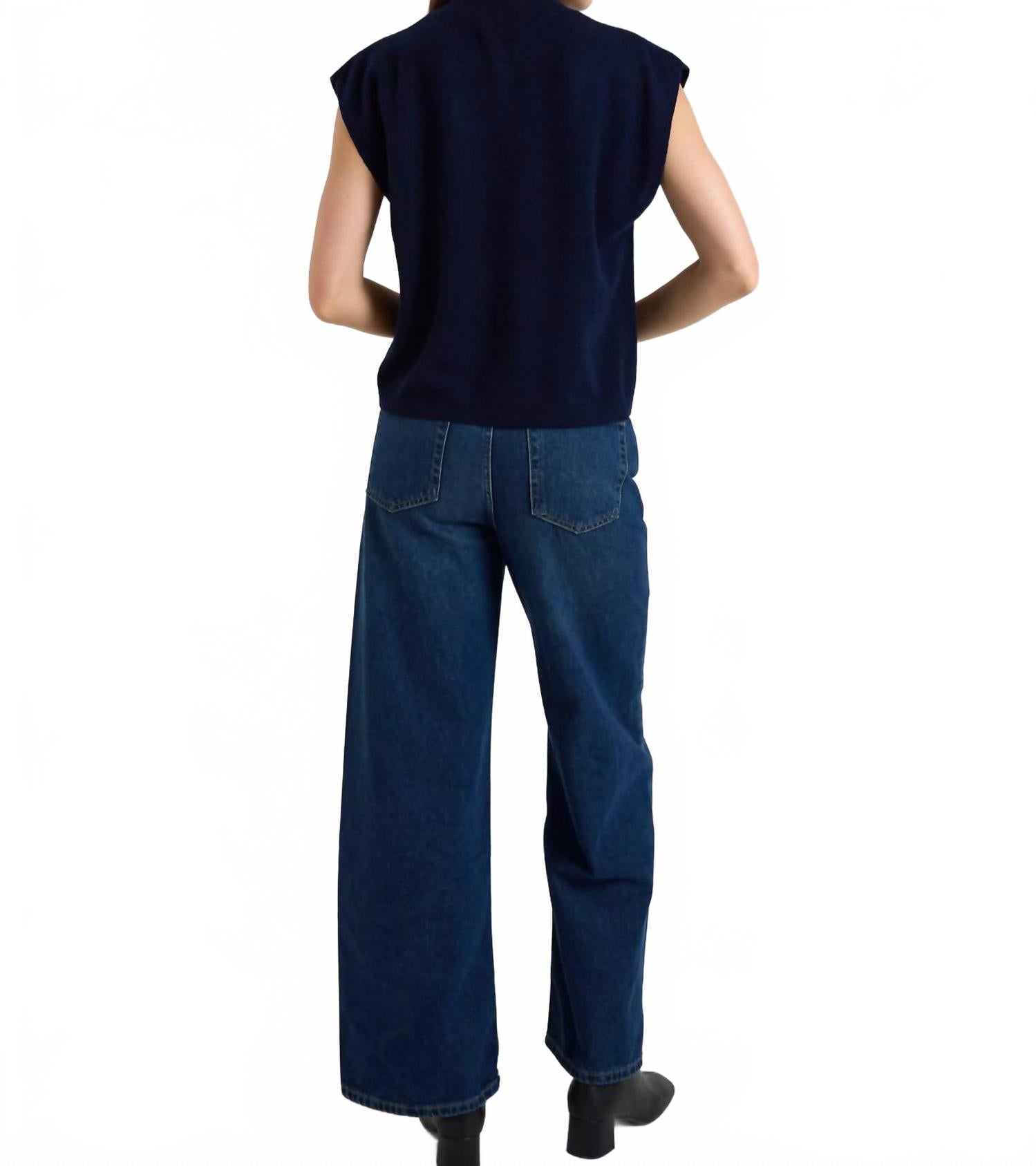 Tabby Cashmere Tank Top In Navy