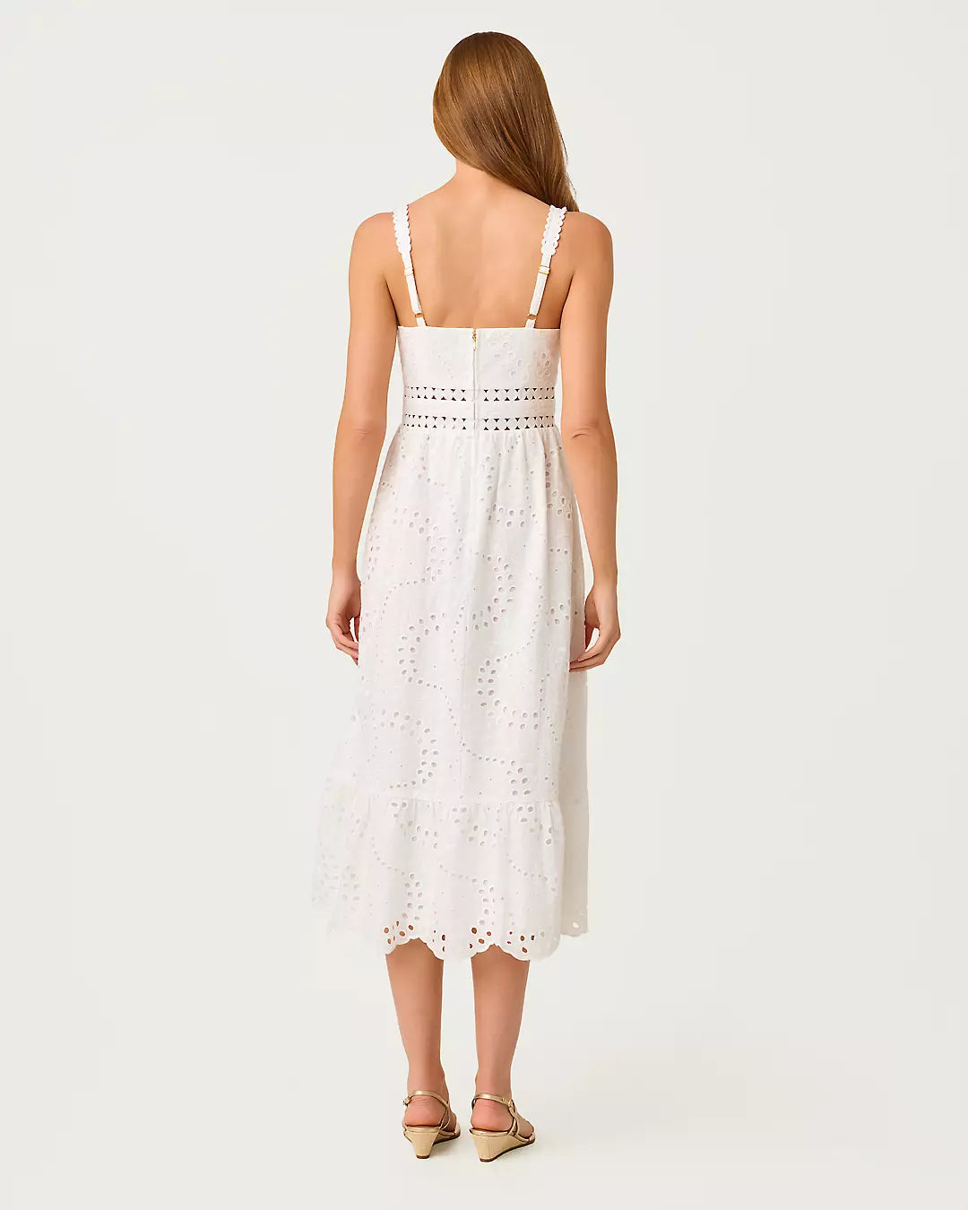 Tiah Eyelet Midi Dress