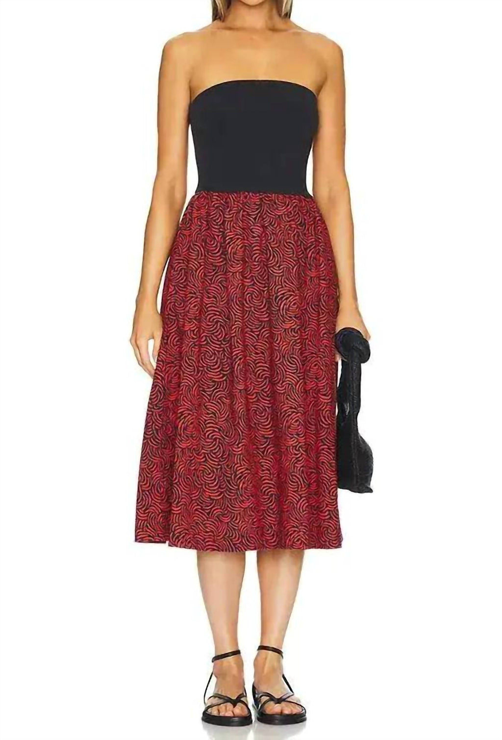 Gabbriette Strapless Dress In Abstract Swirl