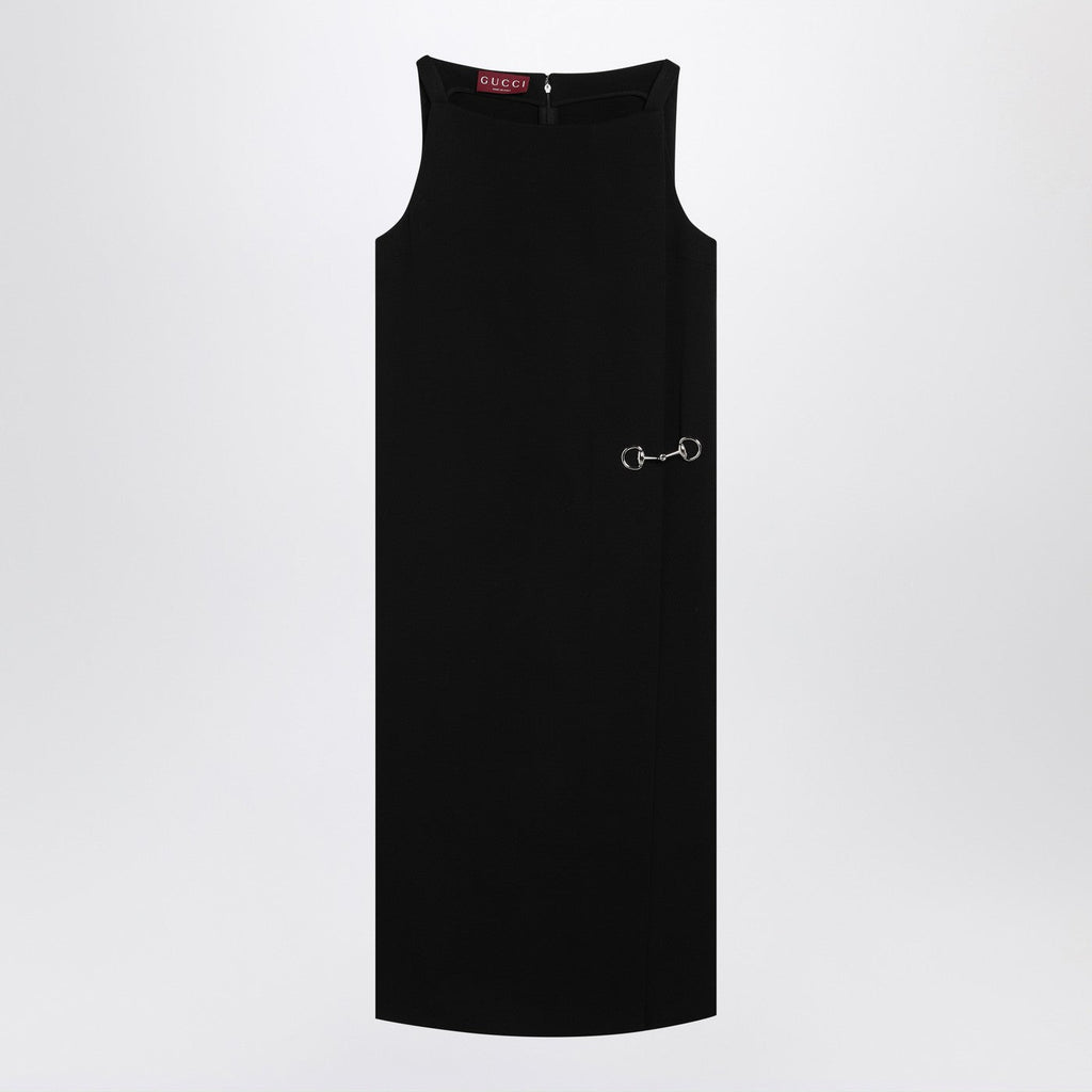 Gucci Black Viscose Sable Dress With Horsebit Women