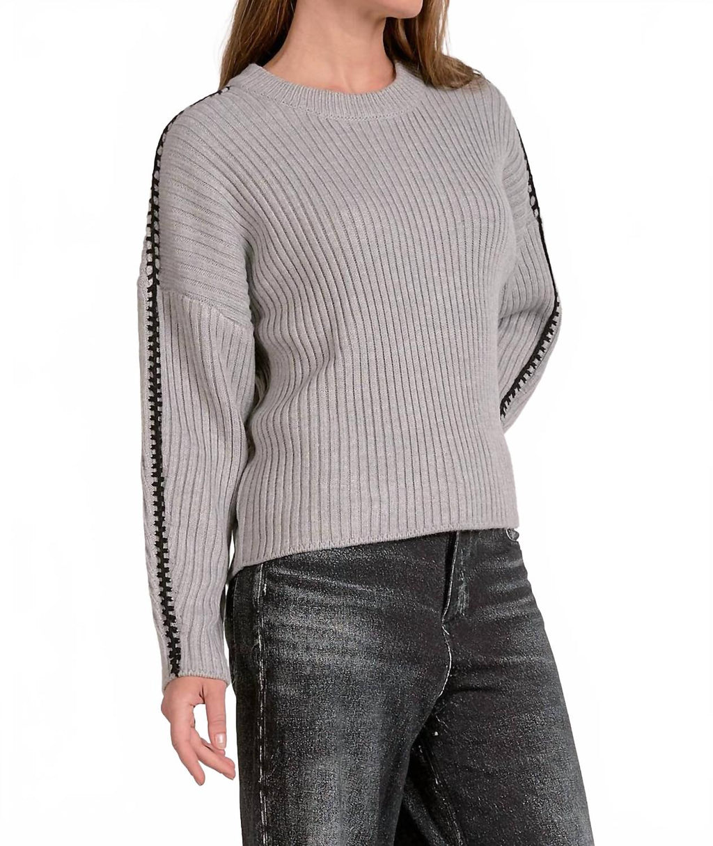 The Hunley Sweater In Grey/ Black