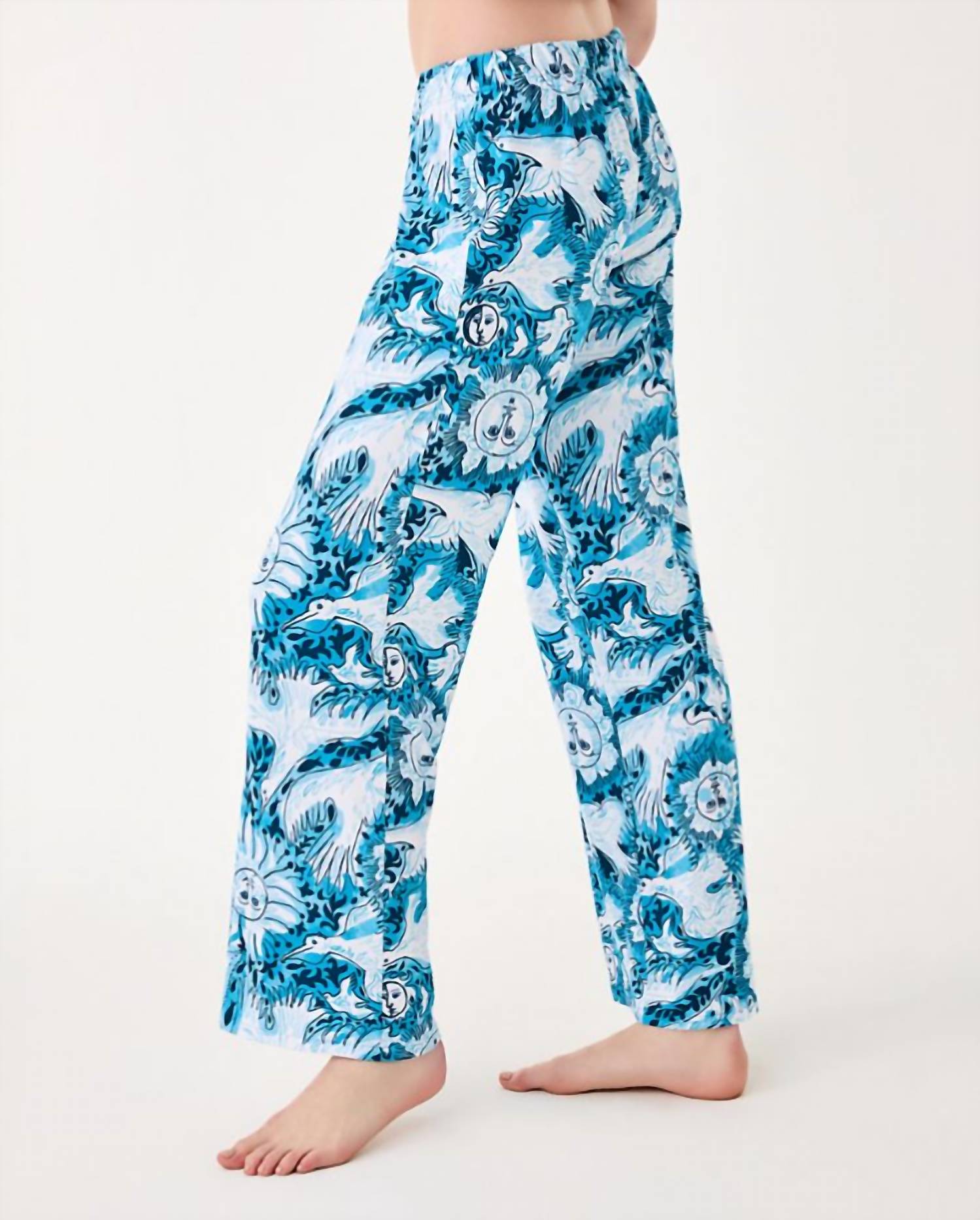 Pj Knit Pant In Bellevue Blue Lilly Gulls