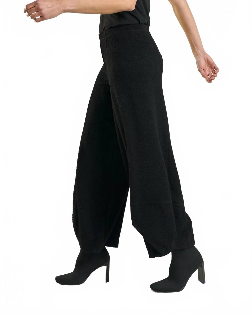 Jacquard Punto Pants In Black