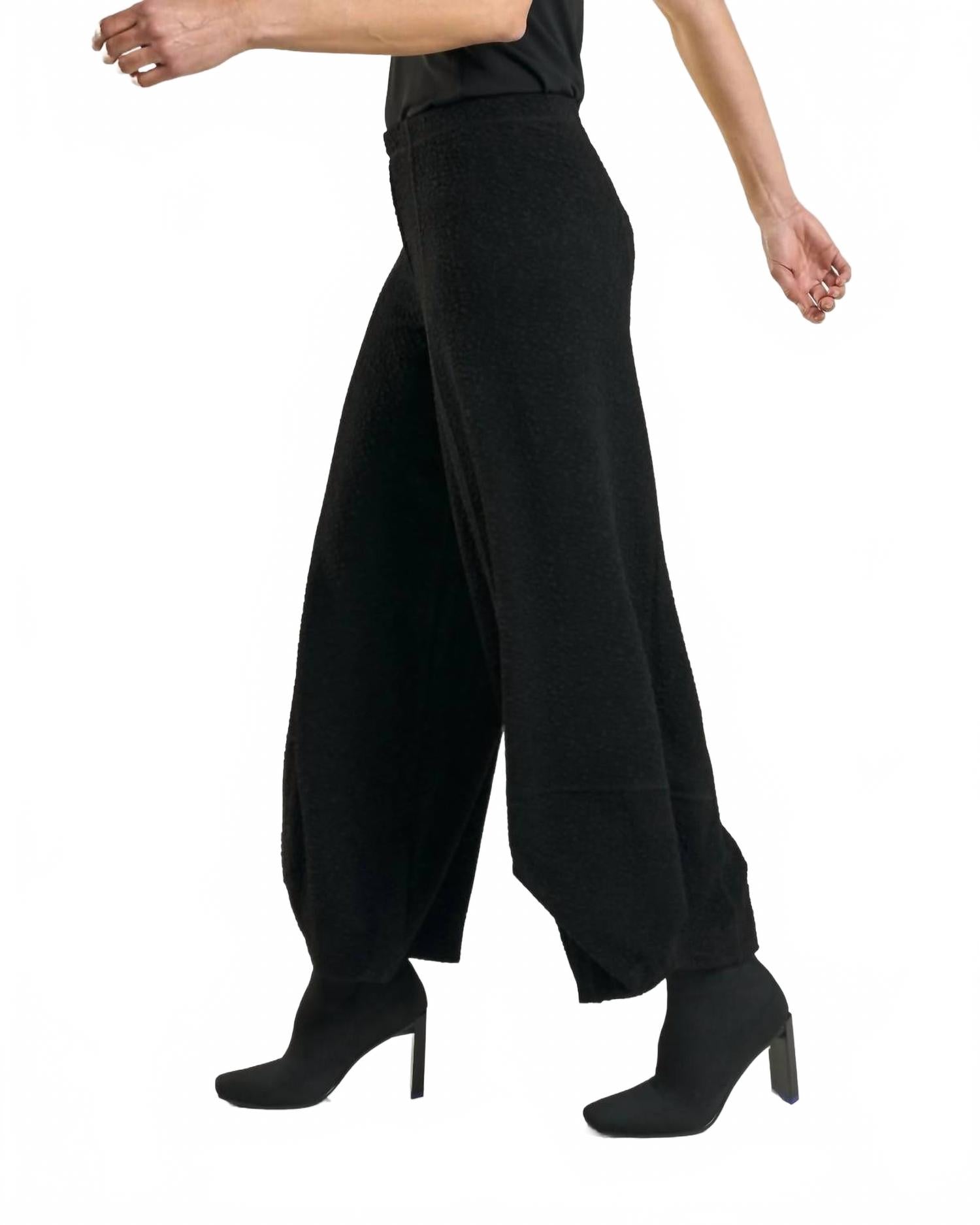 Jacquard Punto Pants In Black