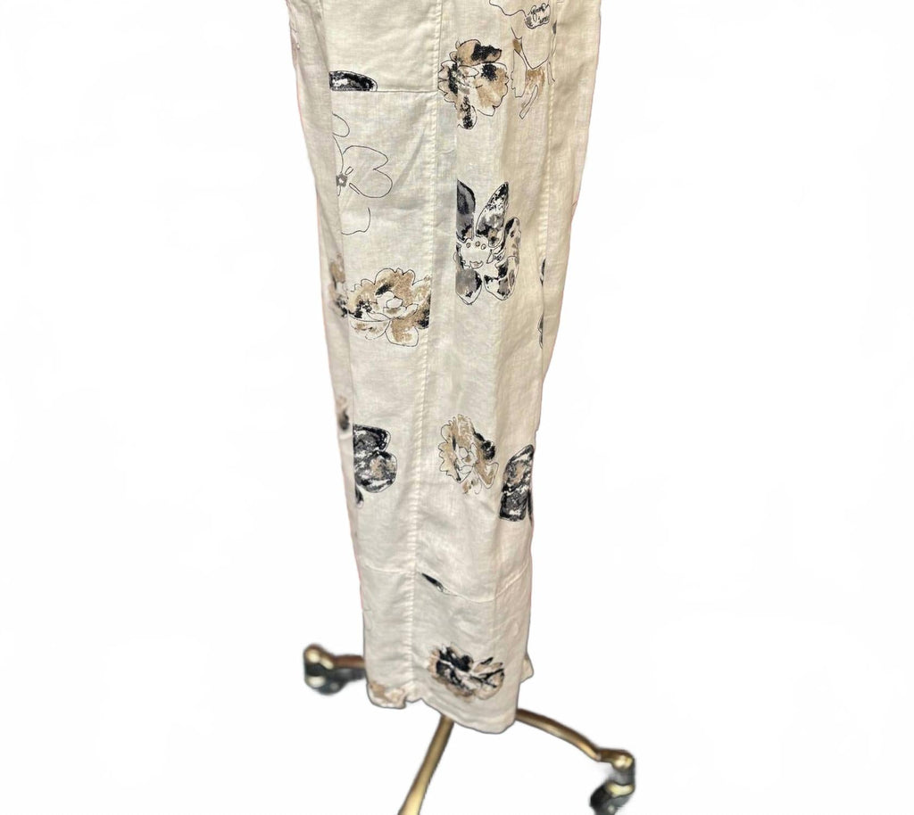 Women's Neutral Bloom Linen Crop Pants In Beige