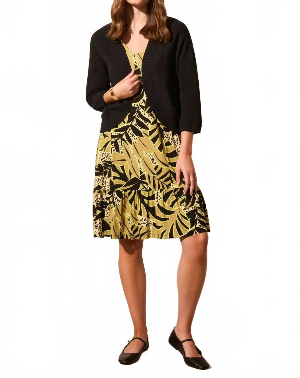 Cotton Curved Cocoon Cardigan In Black