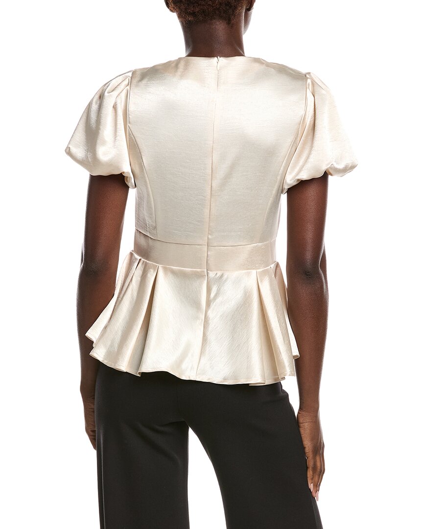 Gracia Puffed Sleeve Ruffle Bottom Top