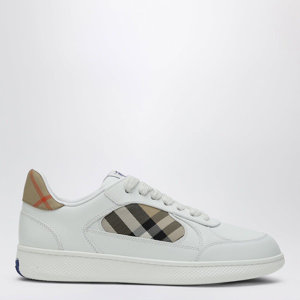 Burberry White Leather Sneaker Terrace And Check Women