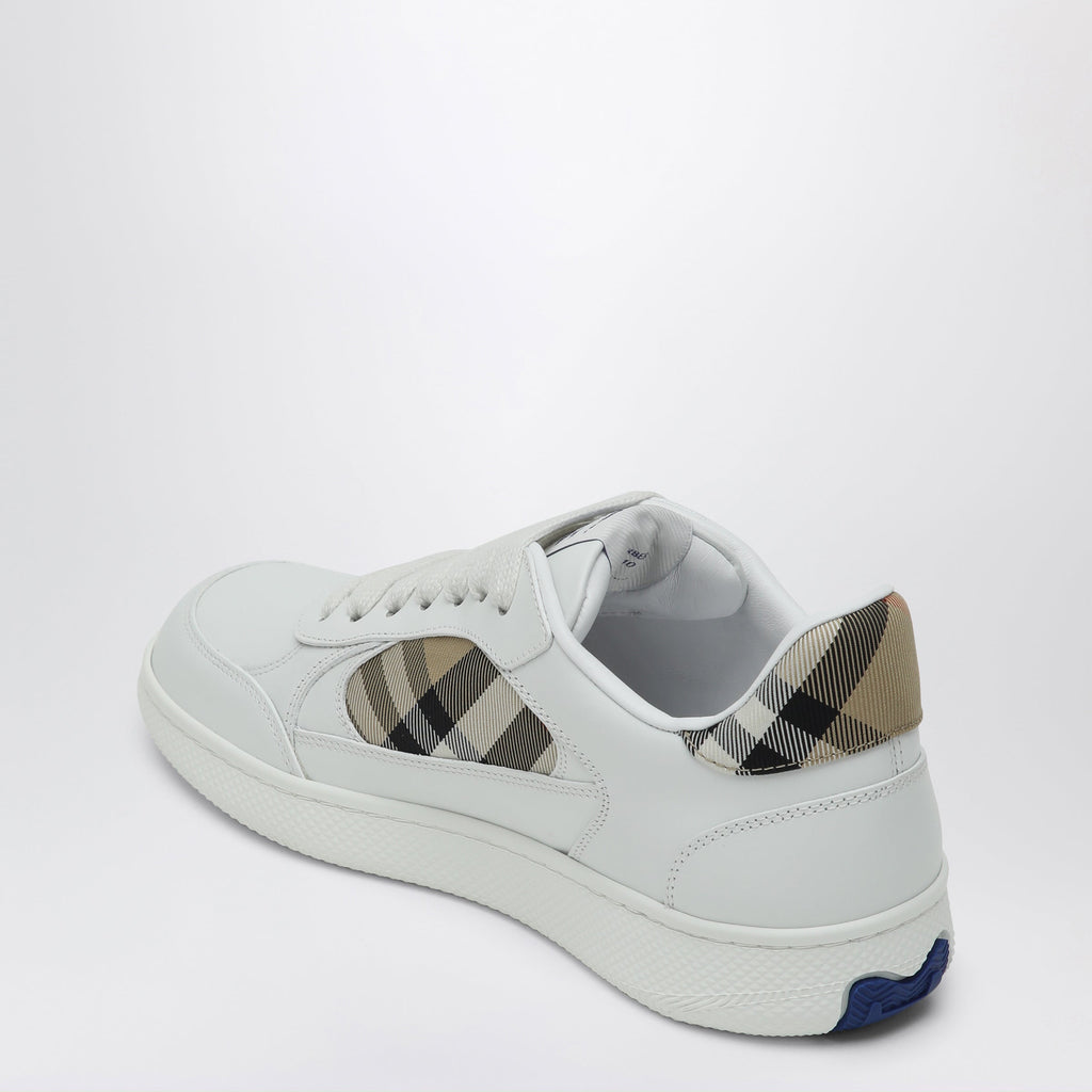 Burberry White Leather Sneaker Terrace And Check Women