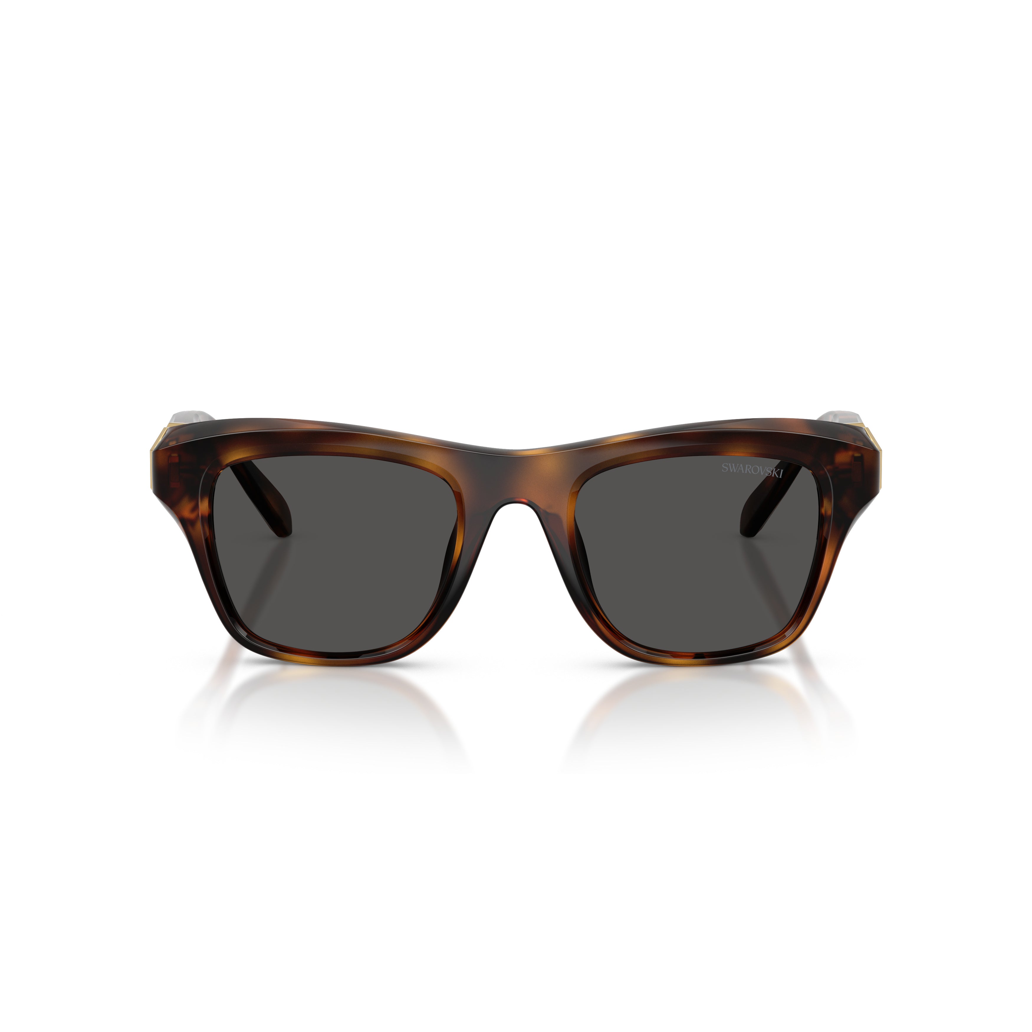 0Sk6056U Rectangular Tortoiseshell Sunglasses with Crystal Accents