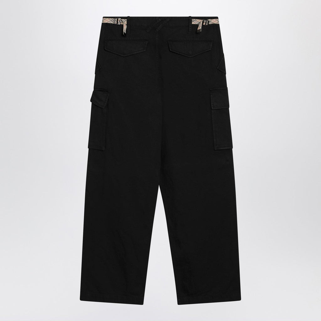 Burberry Black Cotton Cargo Trousers Men