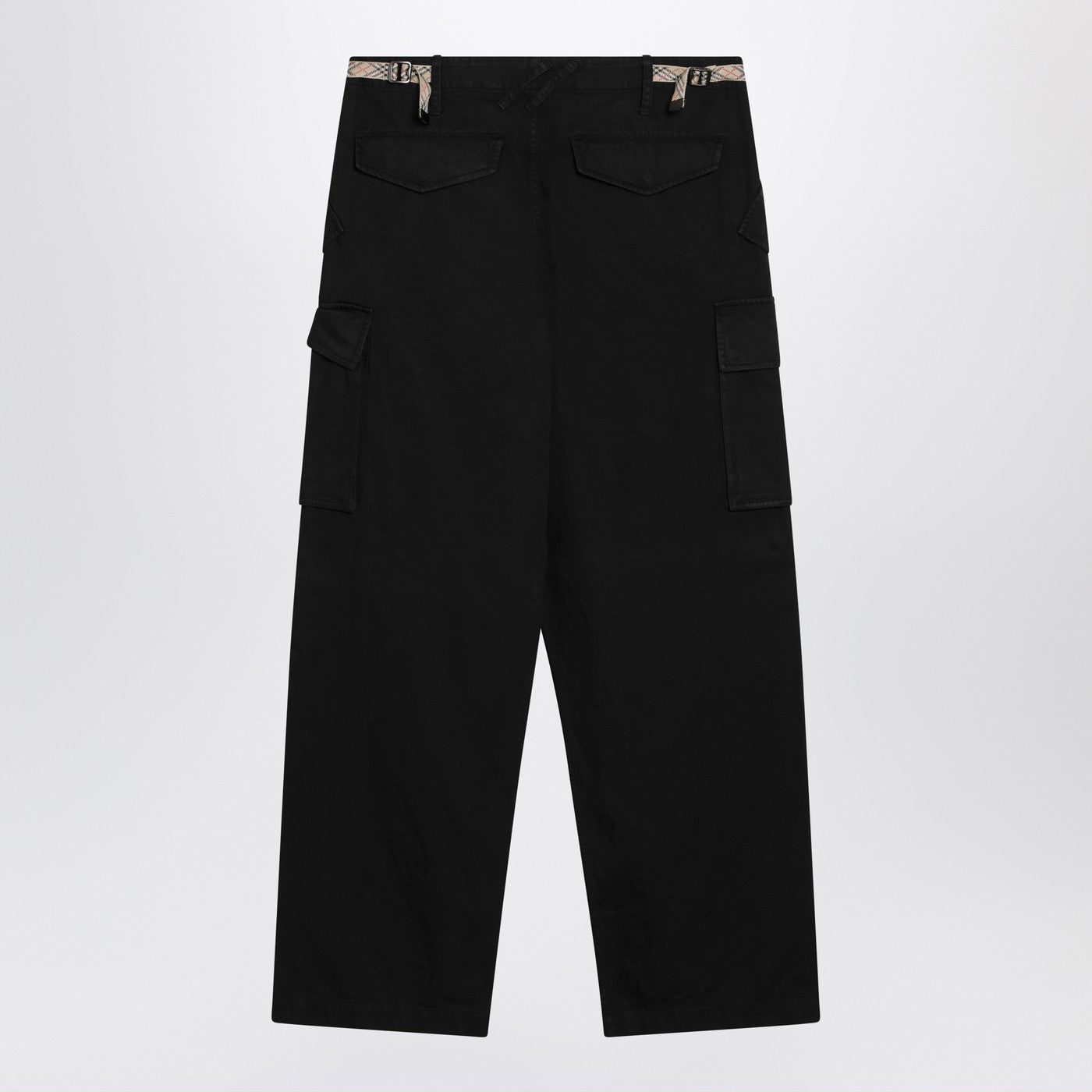 Burberry Black Cotton Cargo Trousers Men