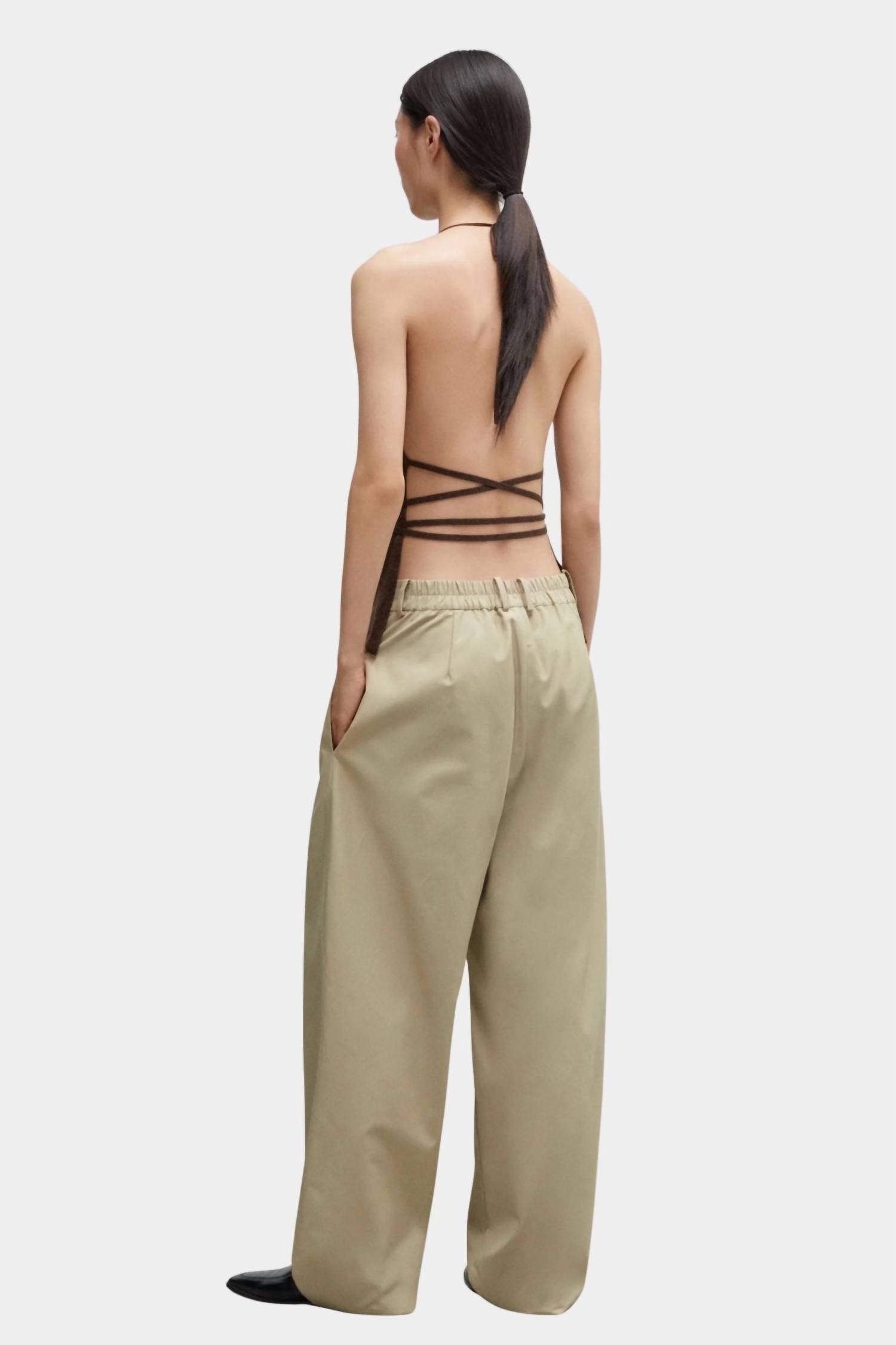Merino Wool Tie Top In Brown