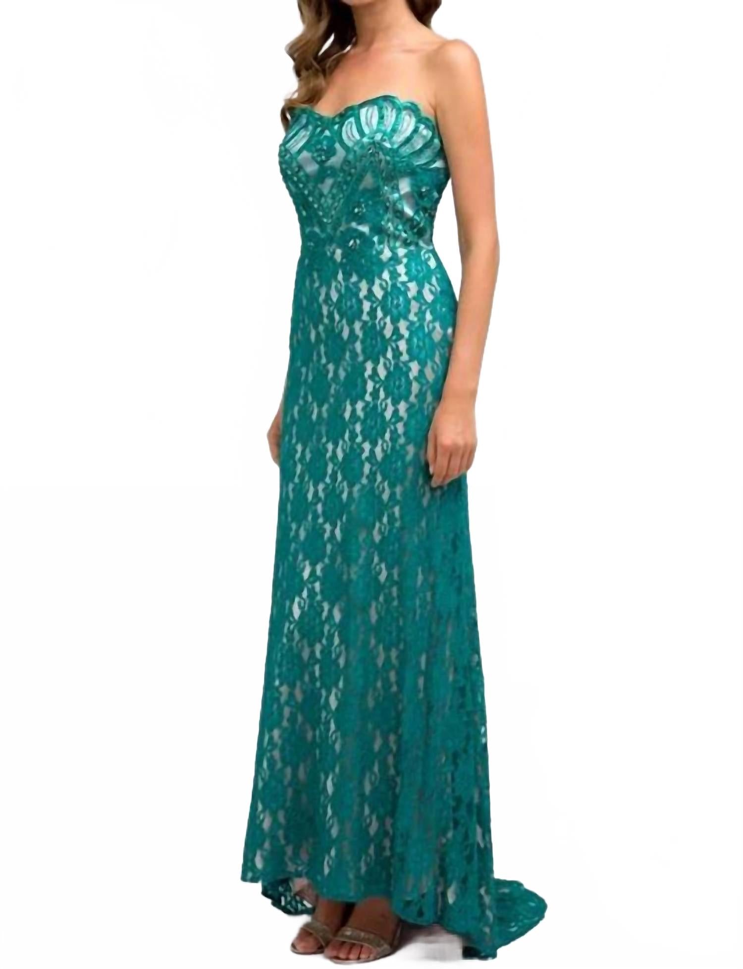 Ariel Dress In Emerald Green