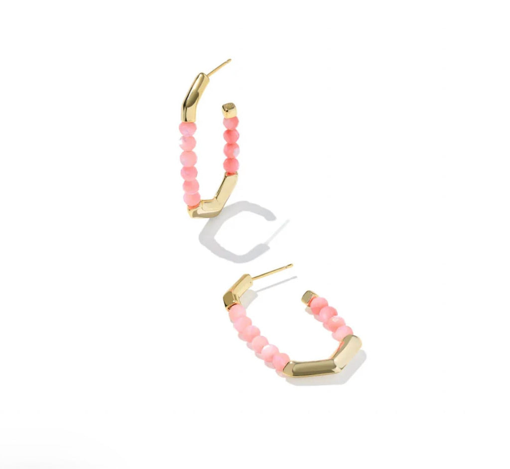 Women's Sylvia Hoop Earrings In Pink Chalcedony