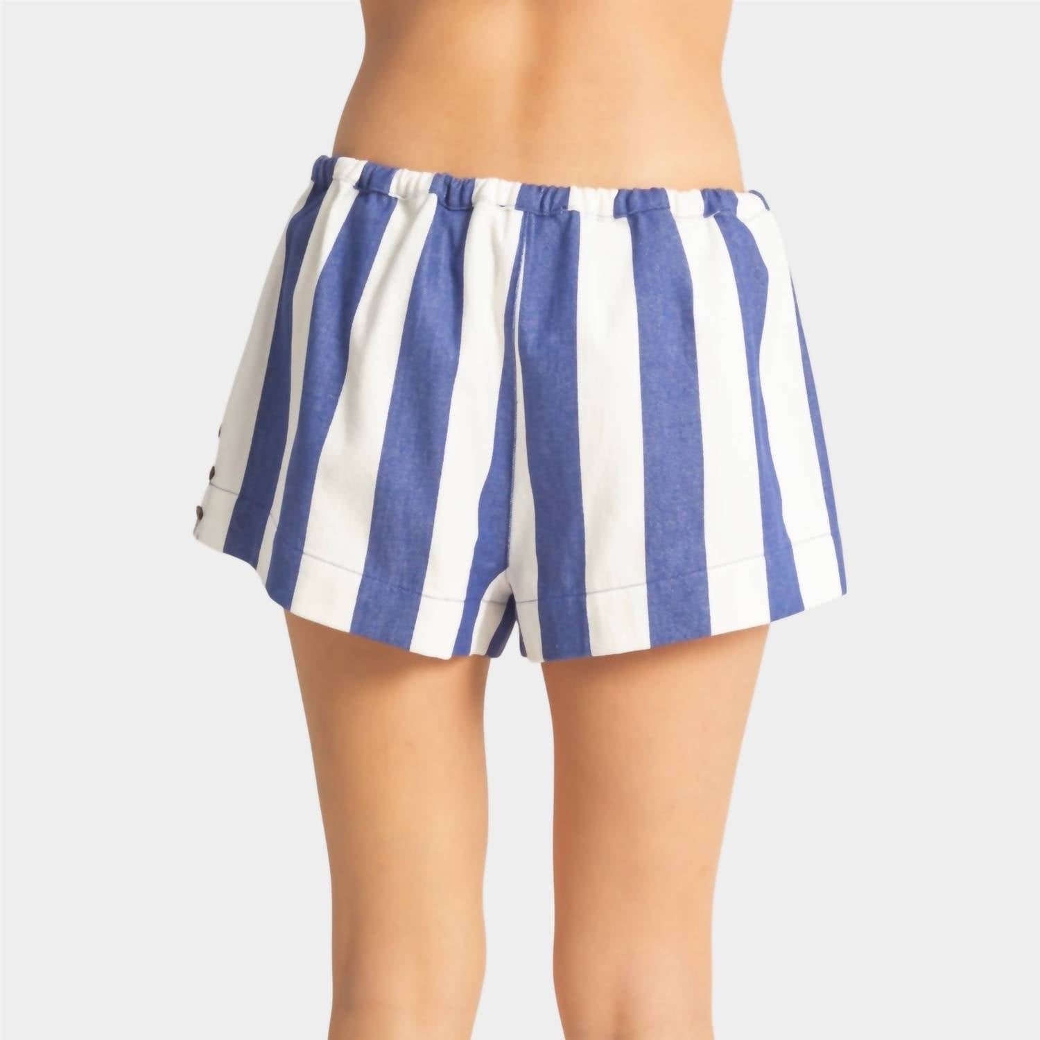 Boardwalk Stripe Shorts In Blue Cream