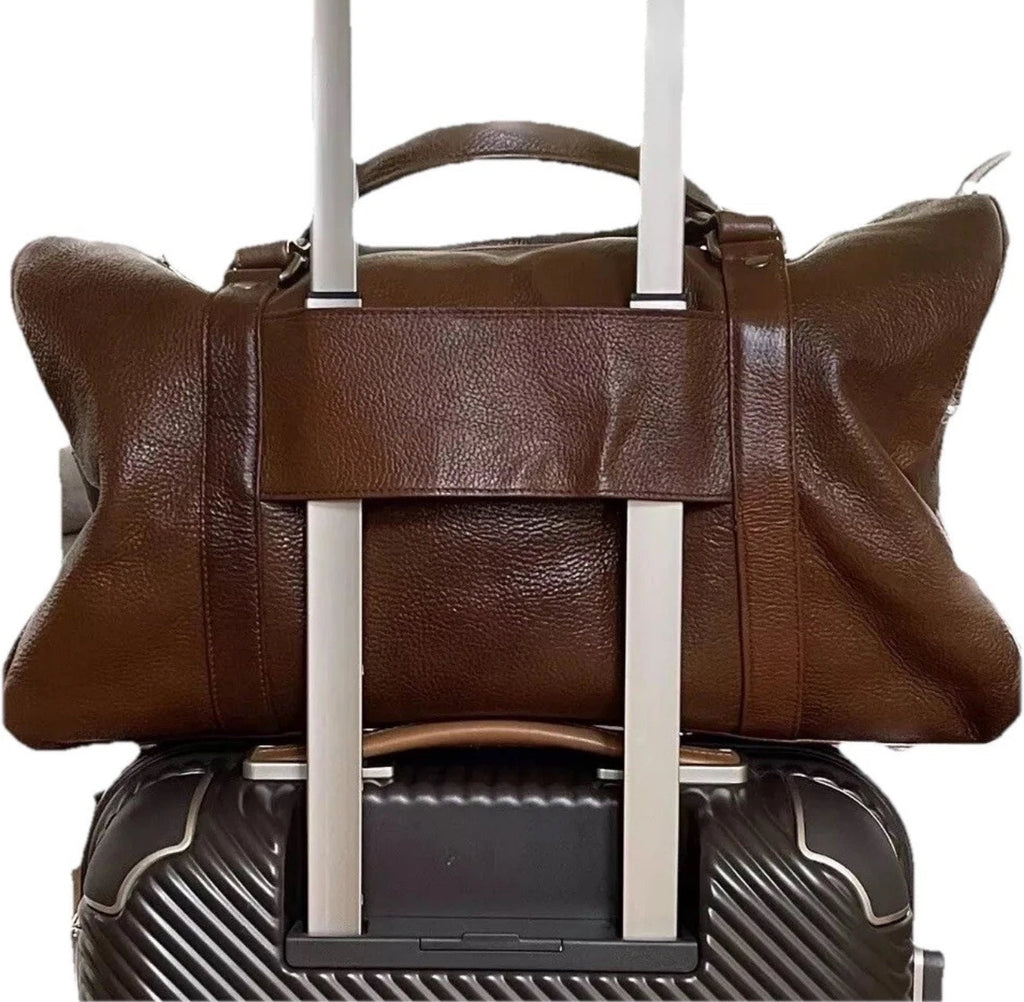 New Genuine Buffalo Leather Large Duffel Travel Bag For Men/ Women