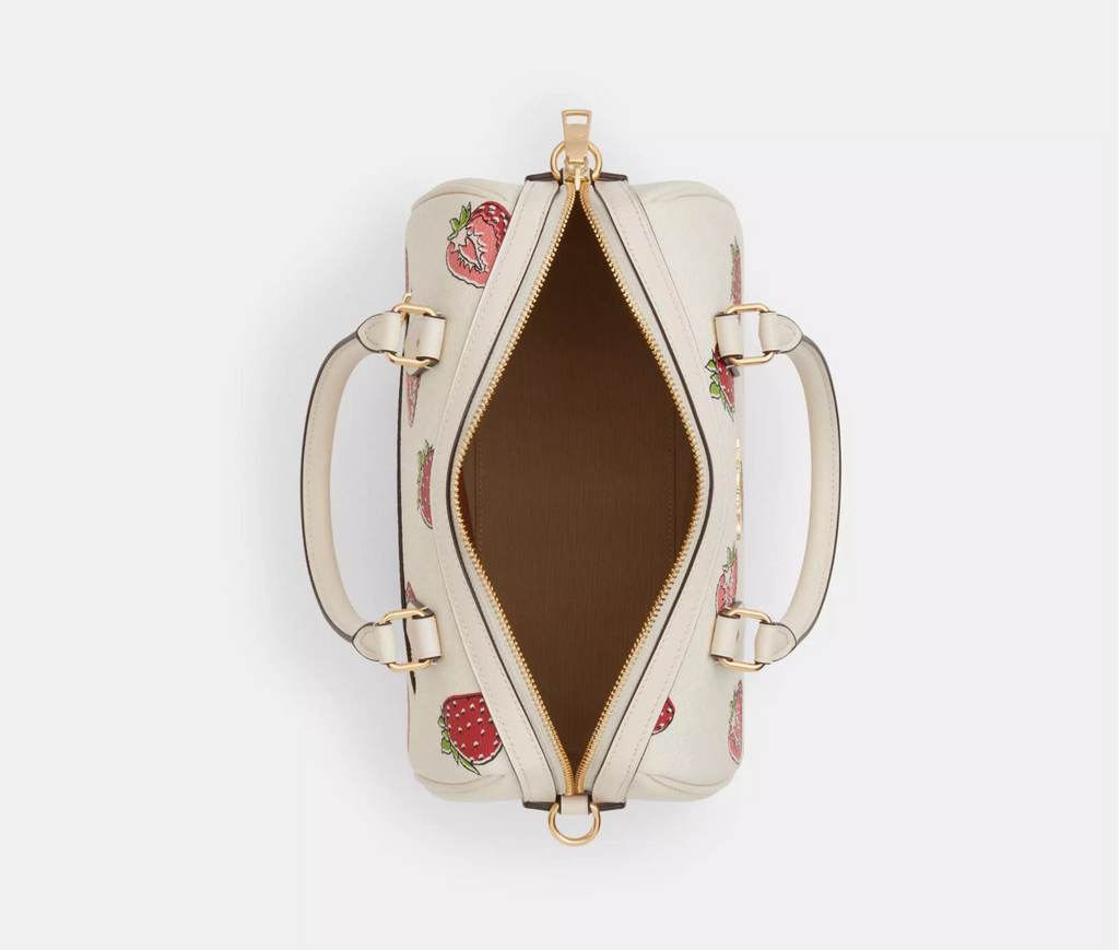 NWT Coach Rowan Satchel Bag with Strawberry Print