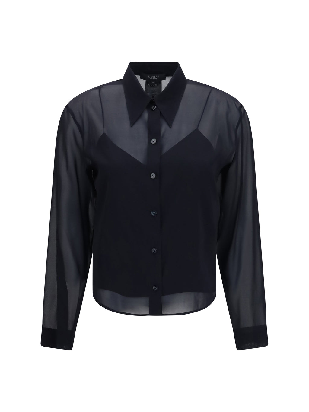 Gucci Women Stretch Silk Chiffon Shirt