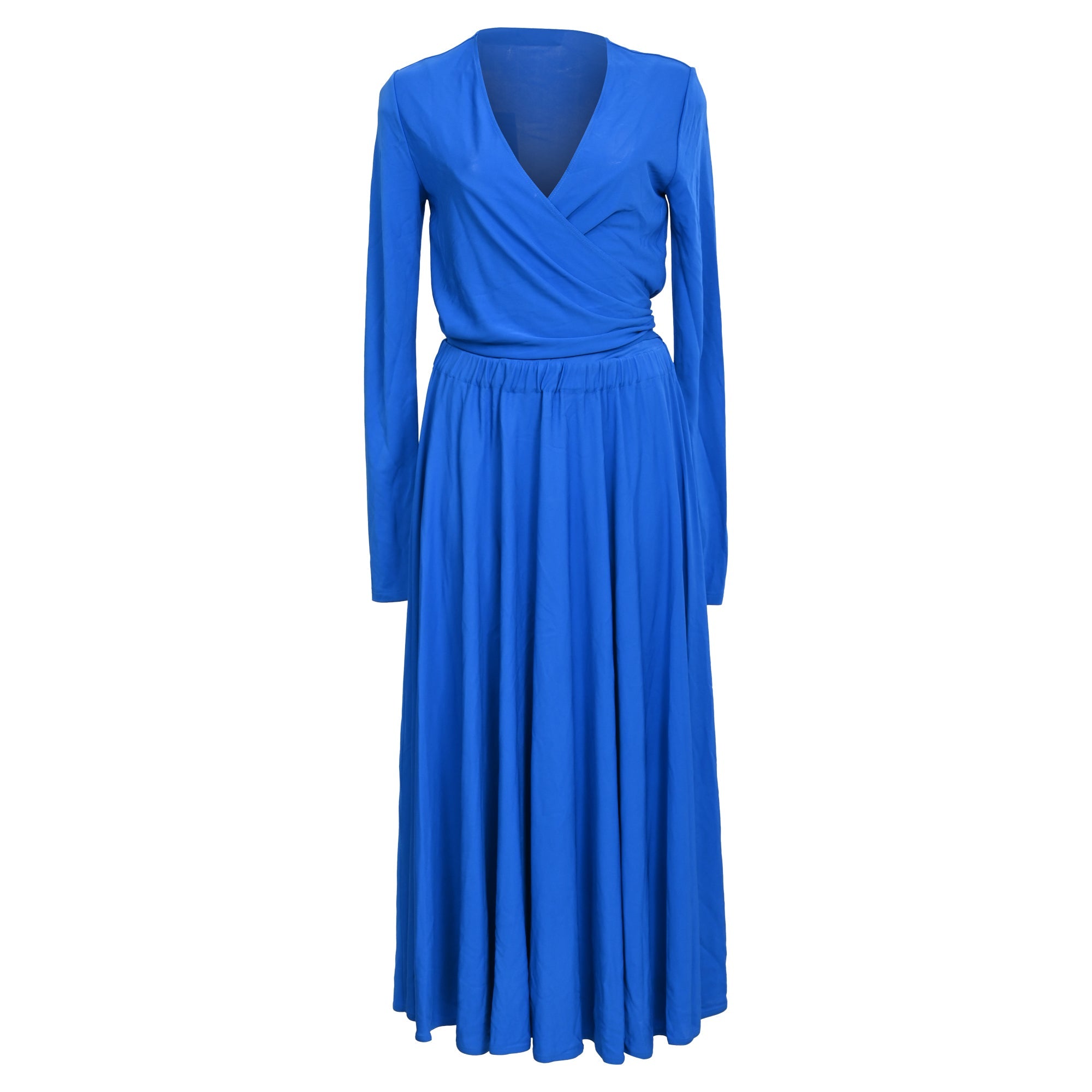 Proenza Schouler White Label Crepe Wrap Dress in Blue Viscose