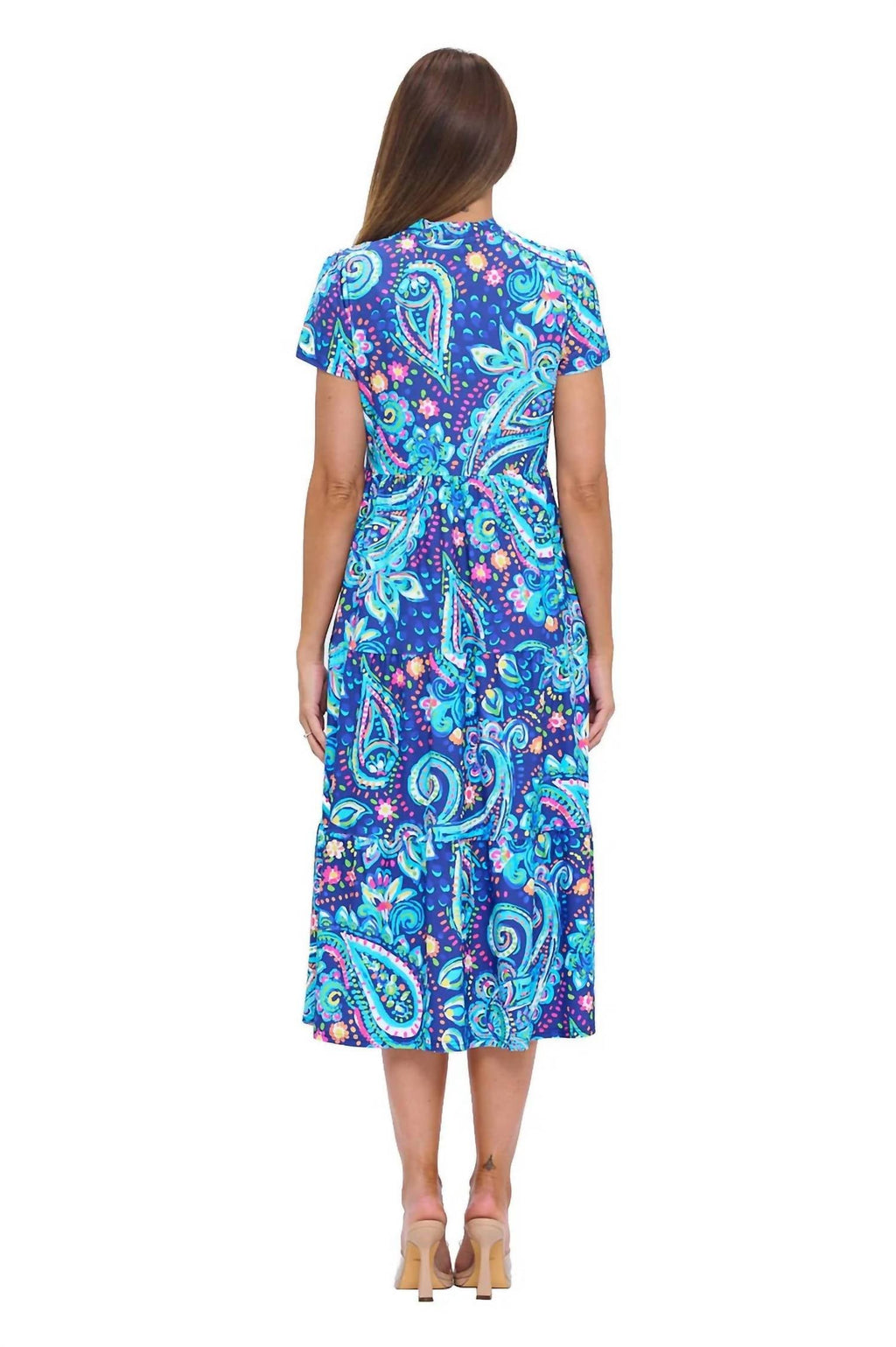 Gail Tiered Maxi Dress In Blue