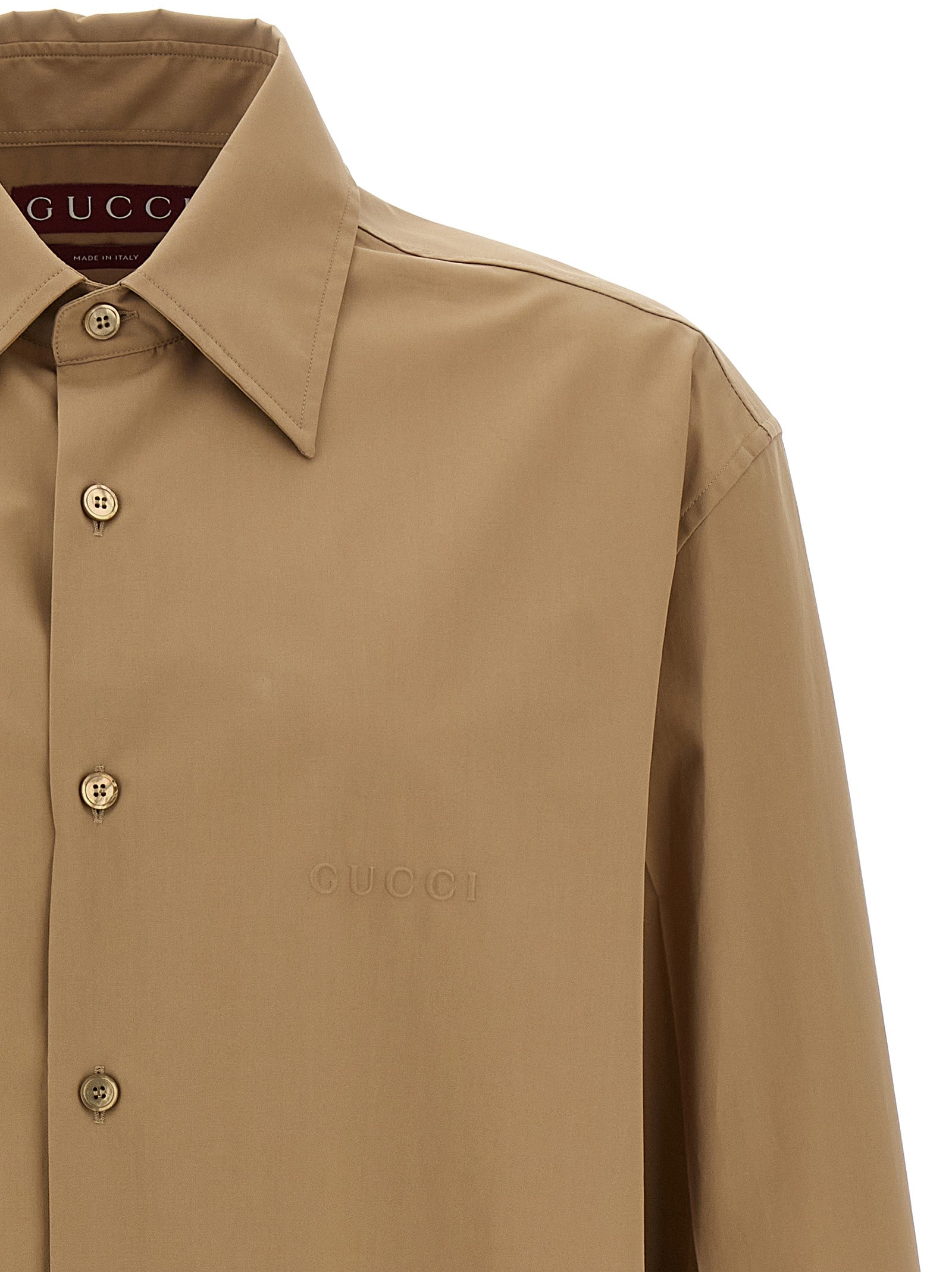 Gucci Men Embossed Logo Shirt