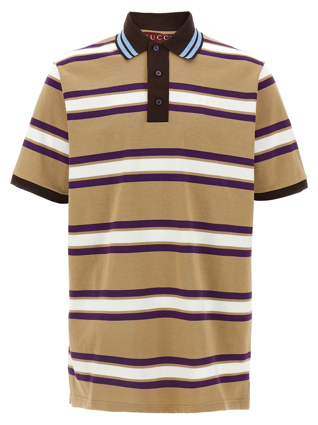 Gucci Men Embossed Logo Polo Shirt