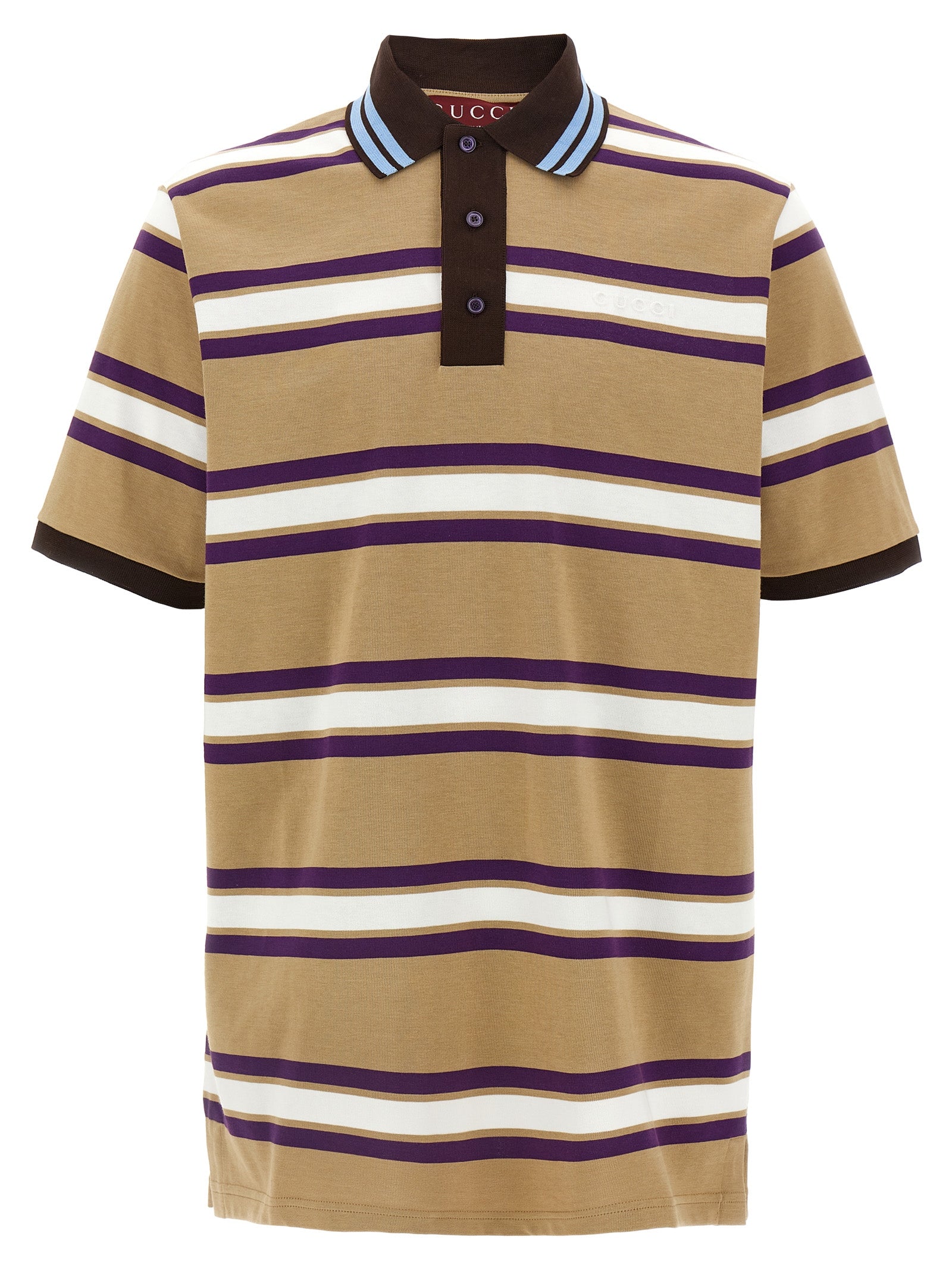 Gucci Men Embossed Logo Polo Shirt